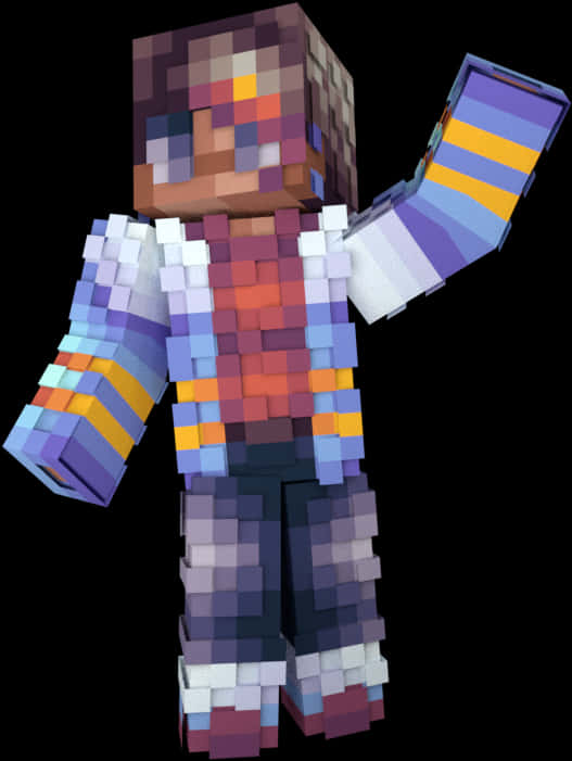Персонаж Minecraft в разноцветной броне Обои