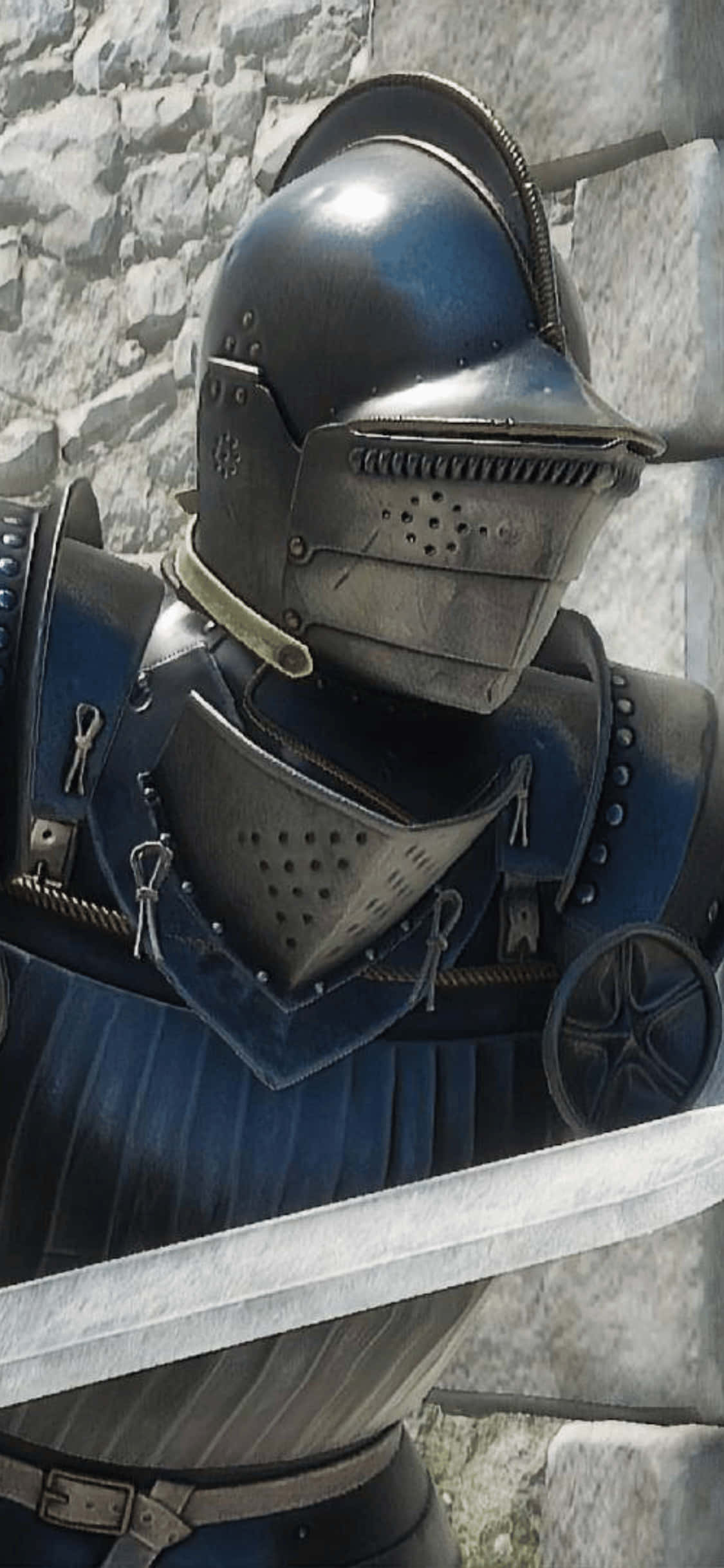 Металлический доспех воина Mordhau для iPhone Xs Обои