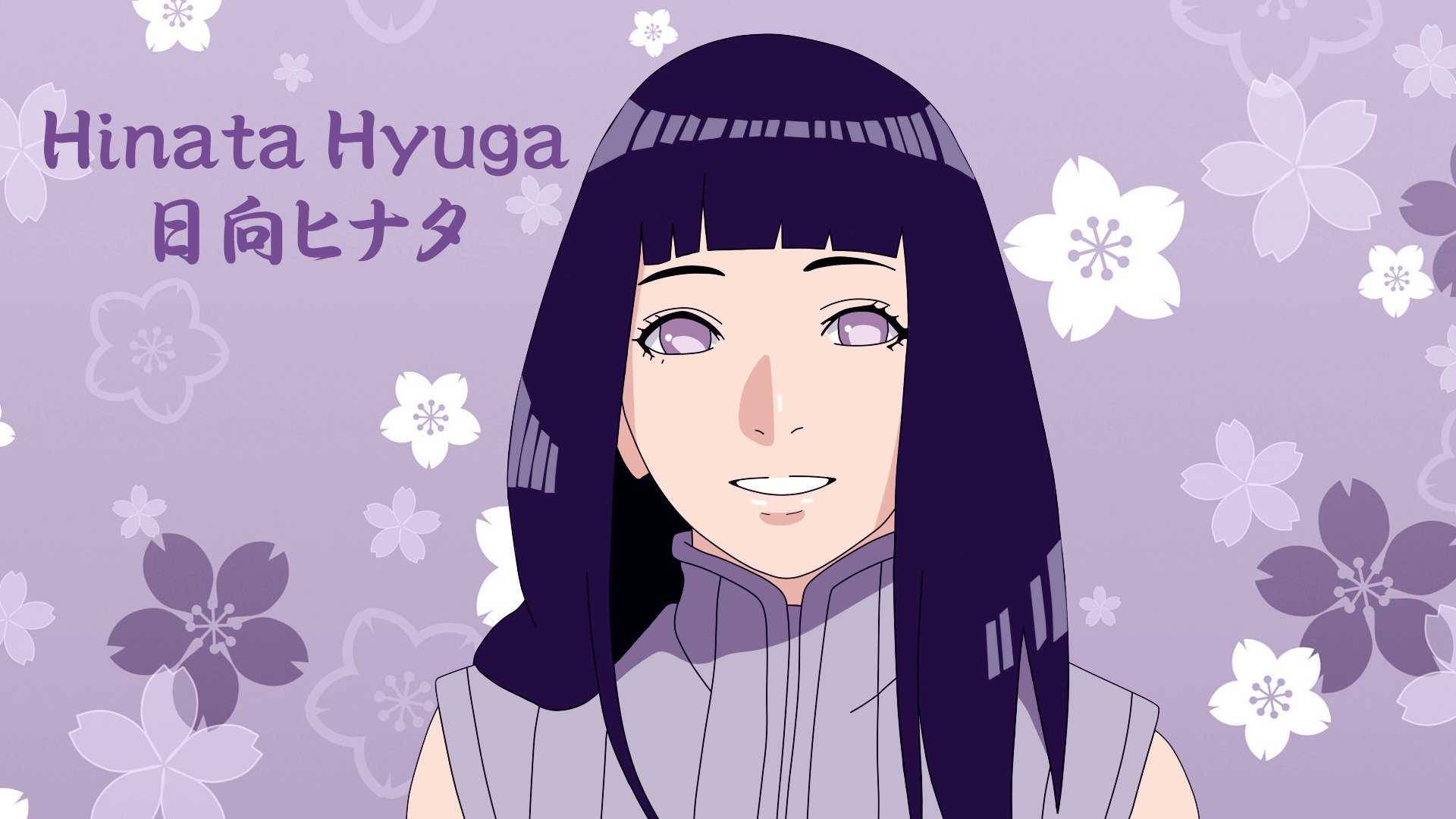 Хината на фиолетовом фоне Naruto iPad Обои