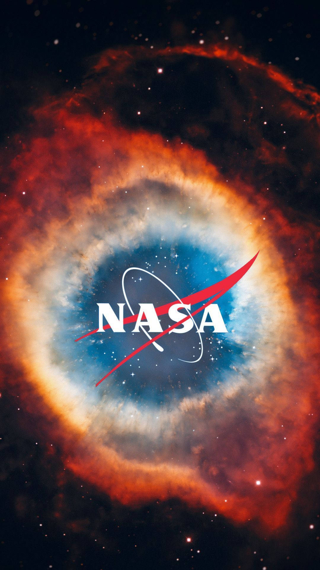 Логотип NASA в стиле туманности для iPhone Обои
