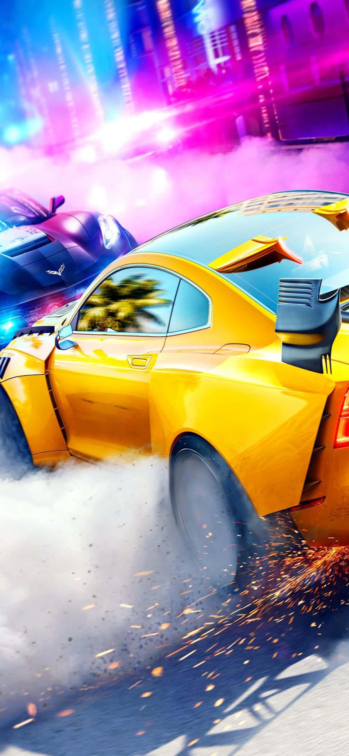 Обгоните своих соперников в Need for Speed Heat на iPhone Xs Обои
