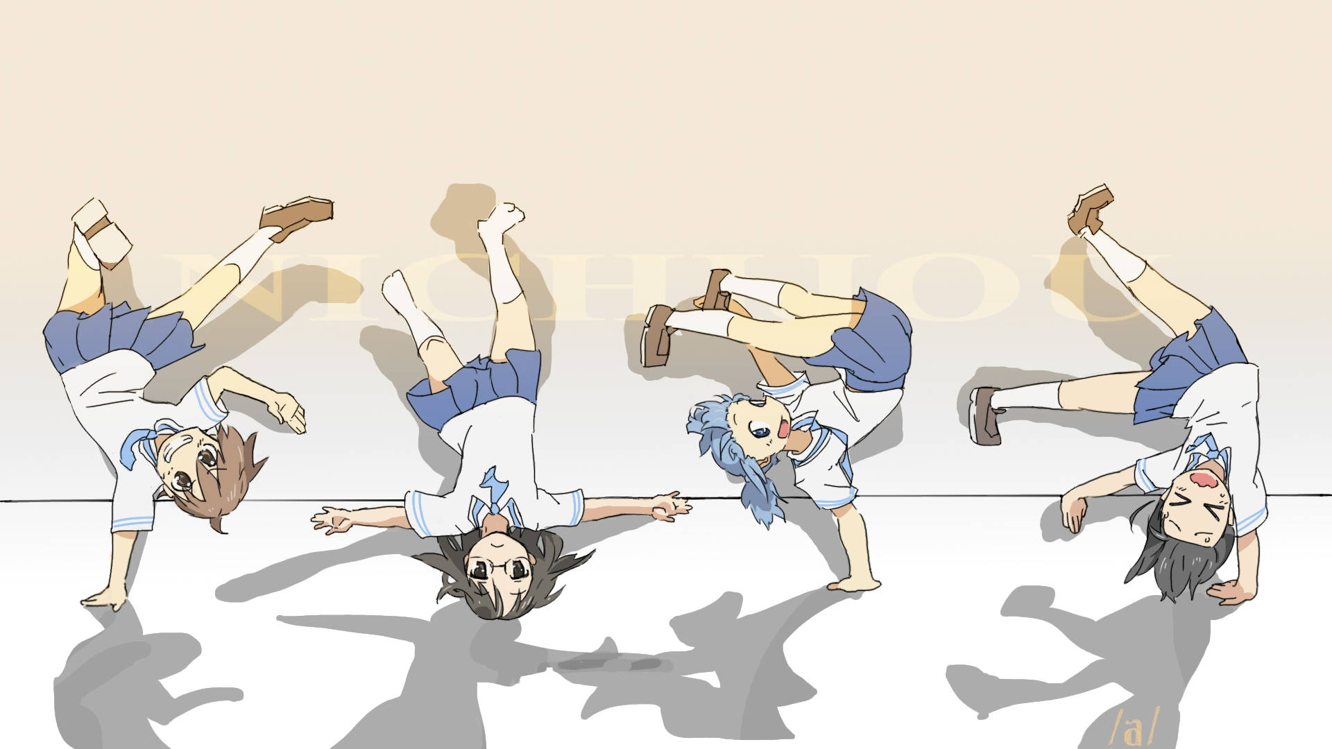 Nichijou Кувырок Обои