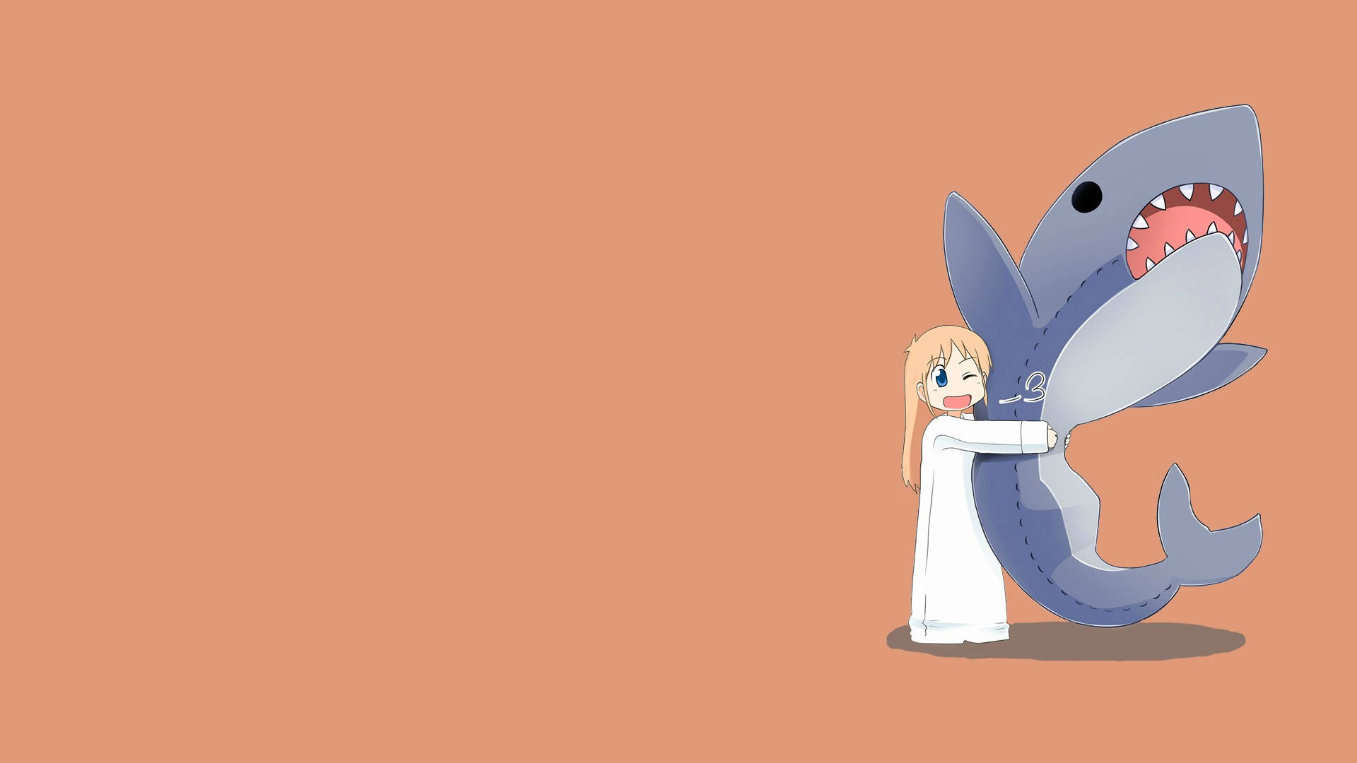 Nichijou Хакасе с гигантской акулой Обои