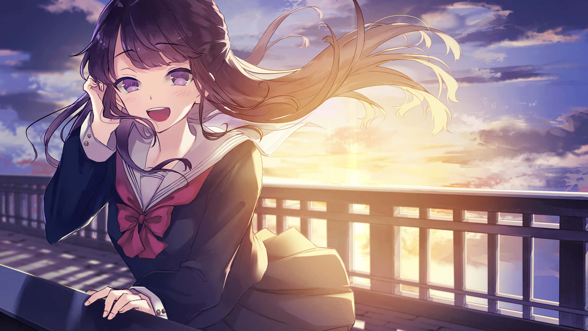 Милый аниме-школьник Nightcore Apollo Обои