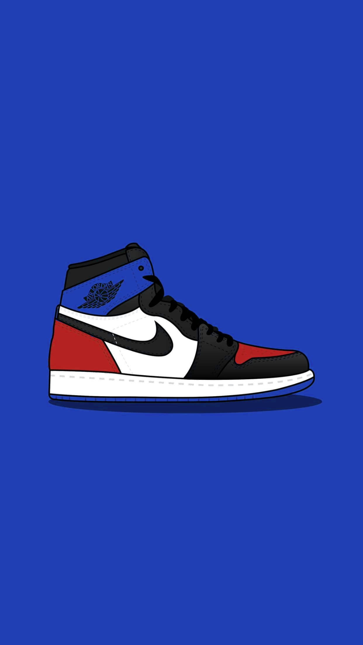 Мультяшные кроссовки Nike синие Обои