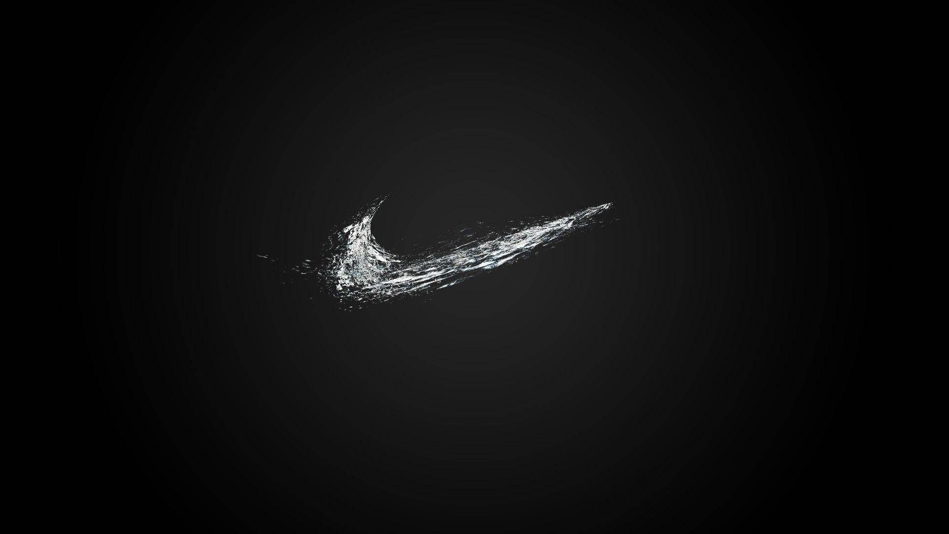 Простой логотип Nike крутой черный стикмен смотрит на компьютер Обои