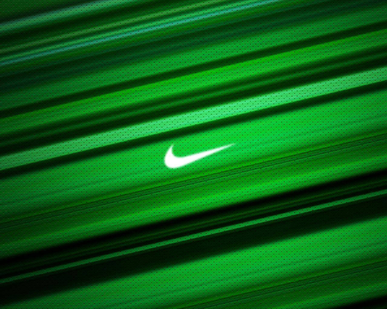 Крутой зеленый логотип Nike Обои