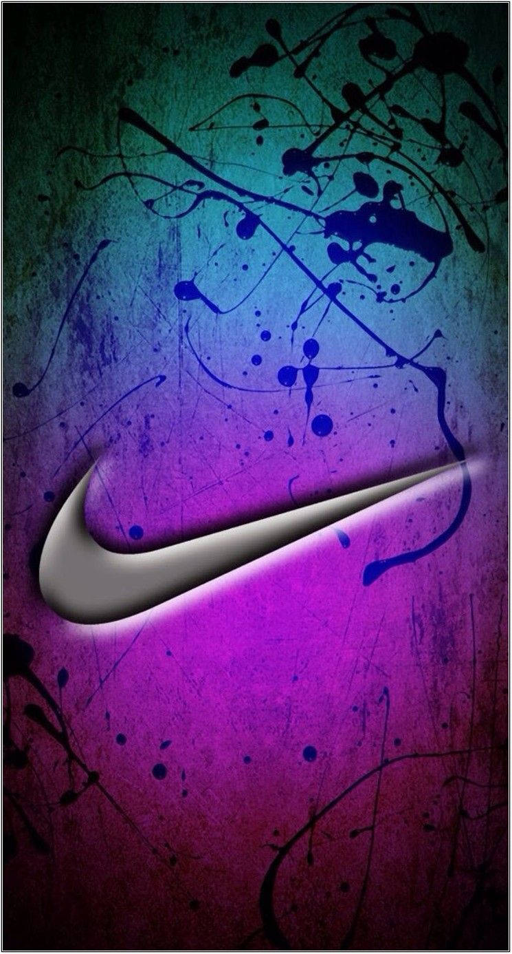 Крутая эмблема Nike с брызгами краски Обои