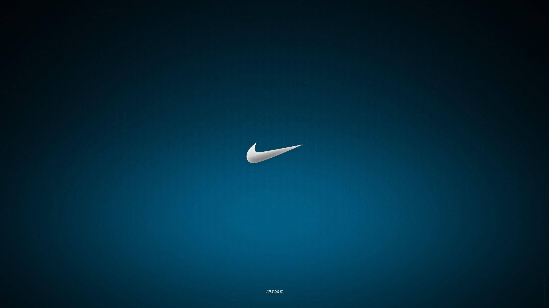 Крутой синий градиент с логотипом Nike Обои