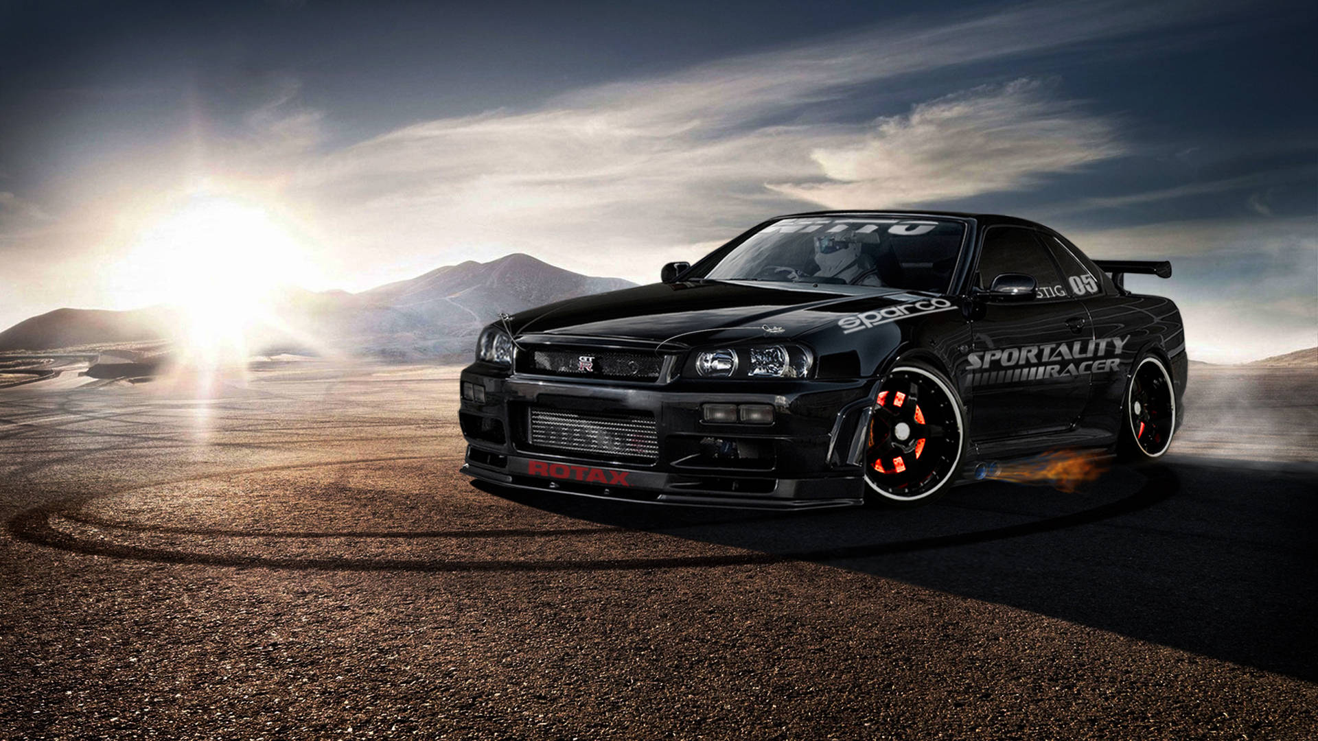 Nissan Skyline GTR R34 дрифт-кар Обои