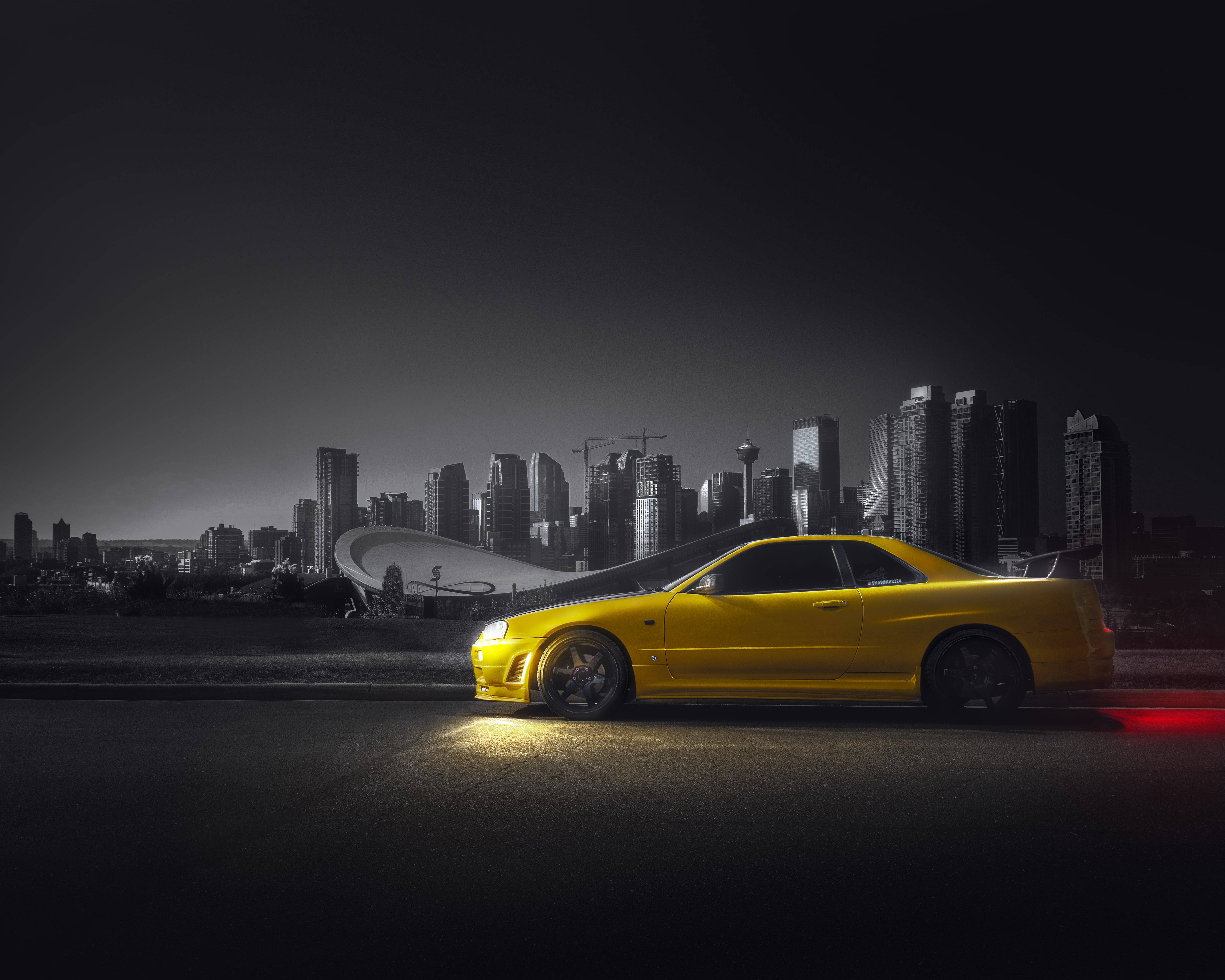 Nissan Skyline GTR R34 Цветной всплеск Обои