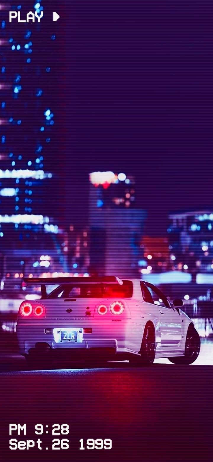 Винтажная поездка по улице, классический Nissan Skyline JDM Обои