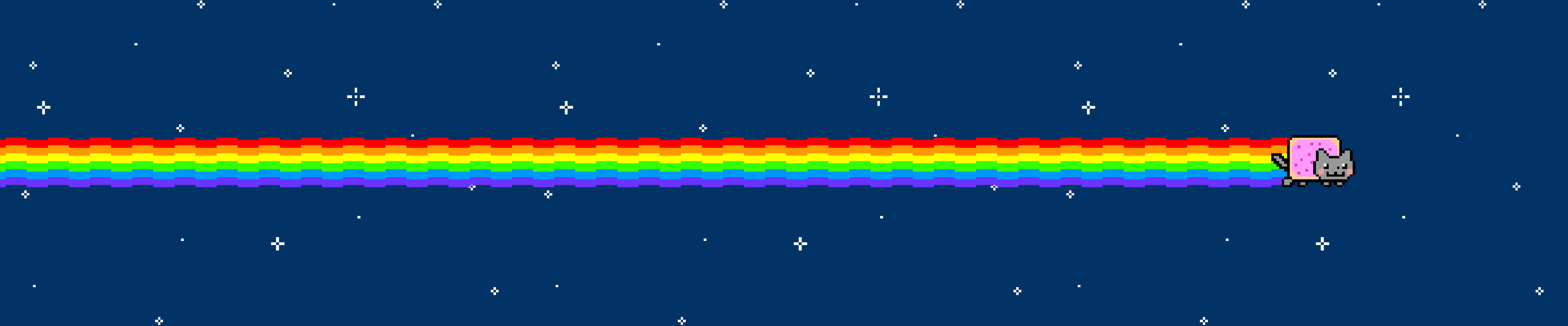 Милая радужная Nyan Cat пиксельная заставка для монитора Pixel 3 Обои