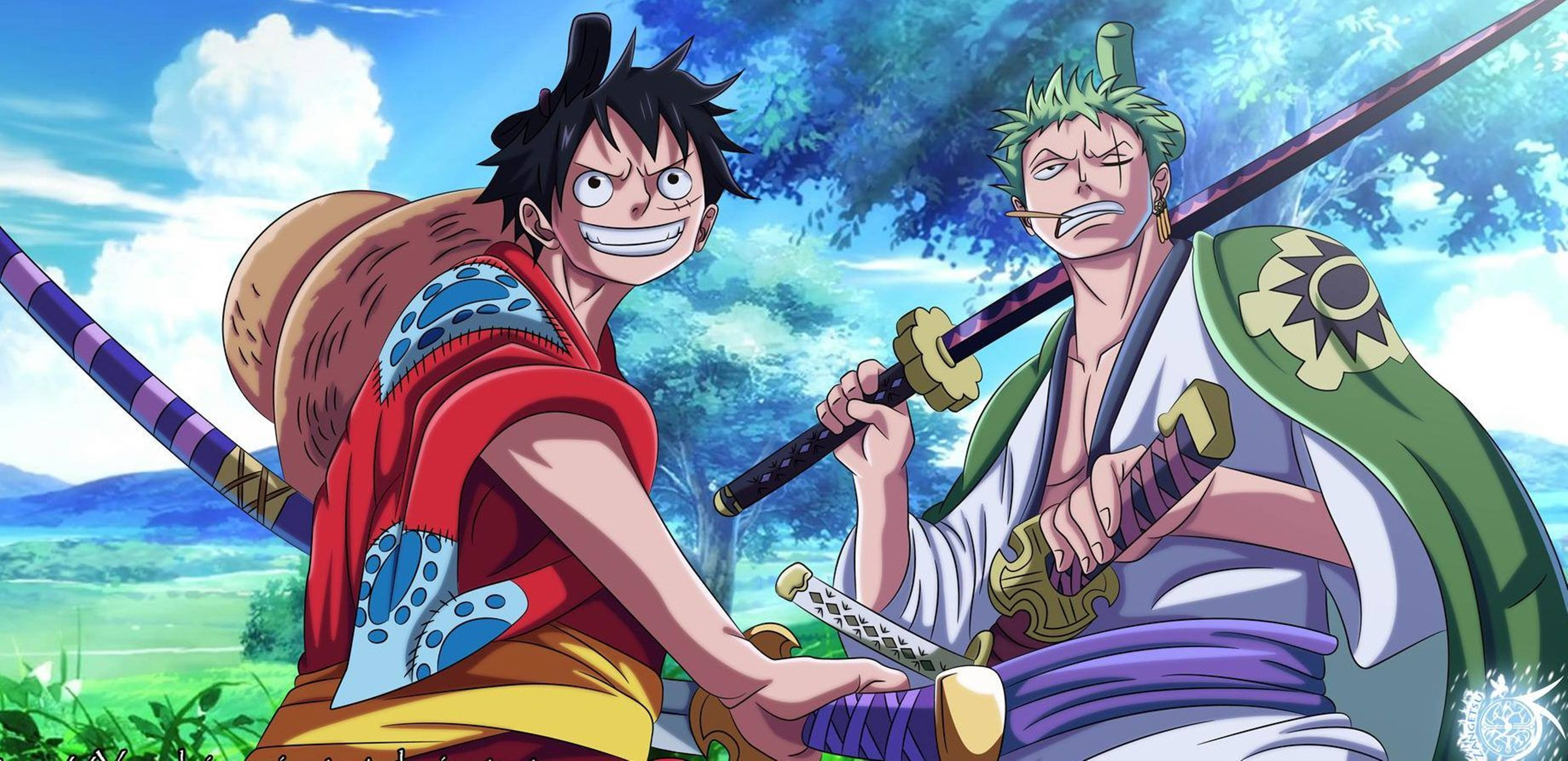 Зоро и Луффи One Piece Вано 4K образ Обои