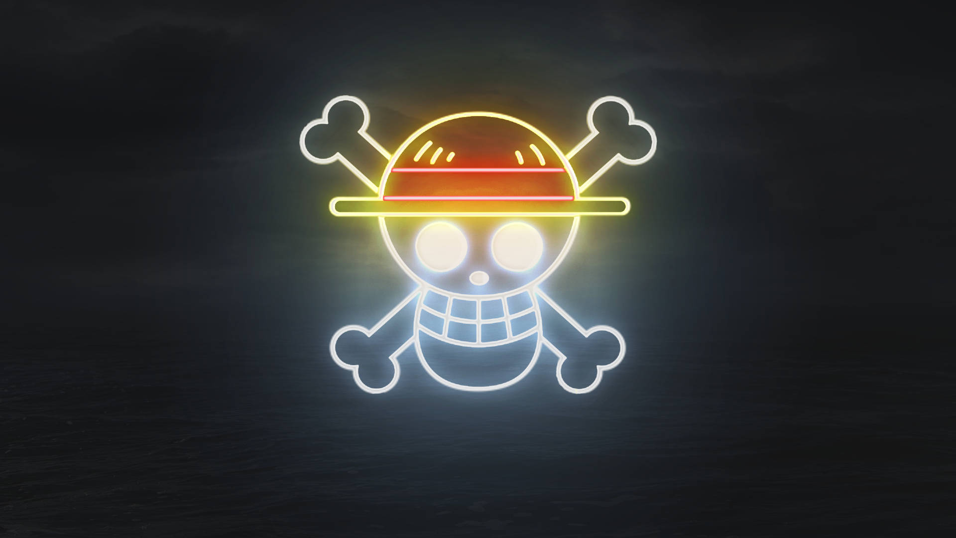 One Piece 4K неоновая вывеска с логотипом Обои