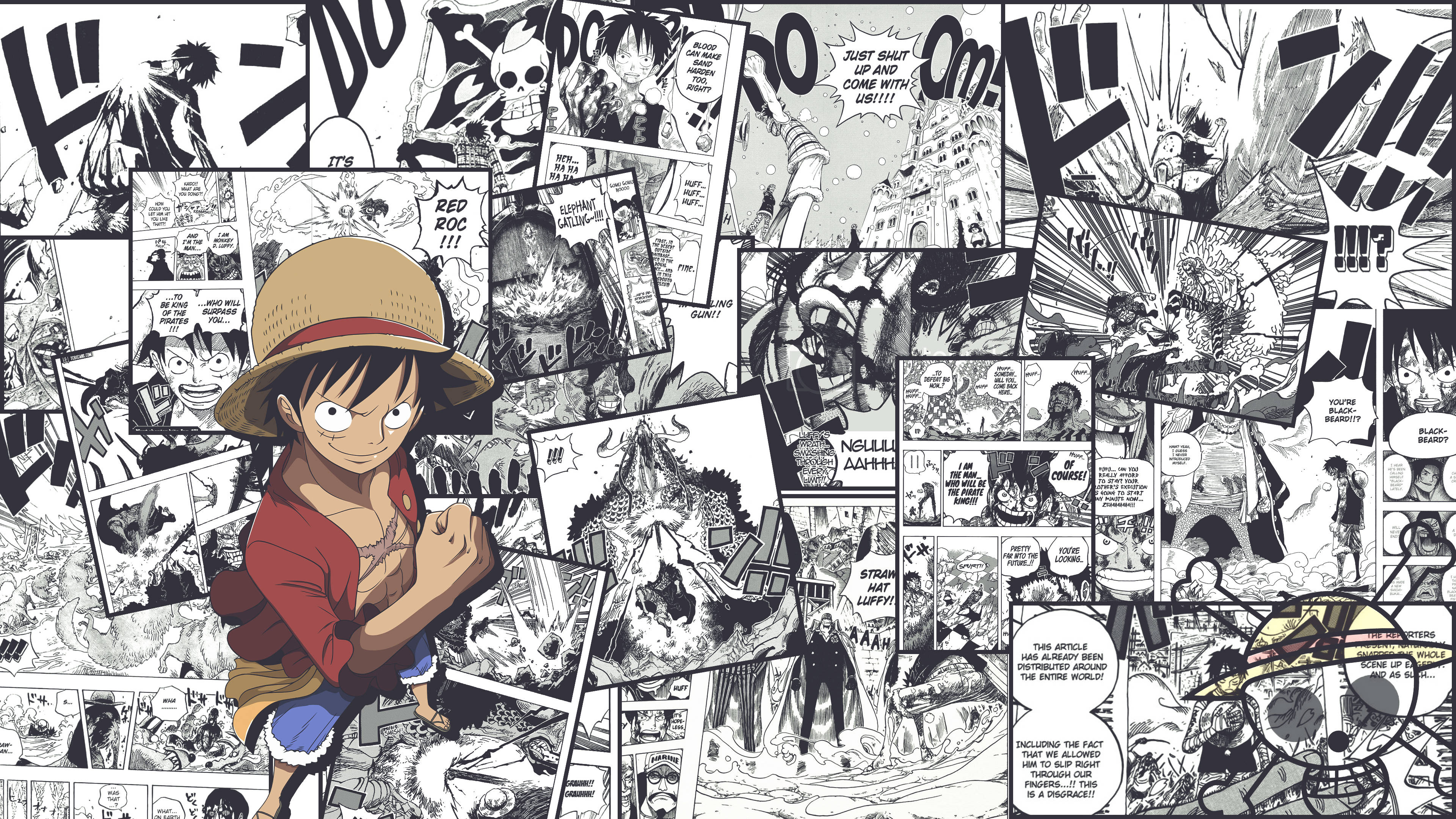 One Piece 4K полосы манги Обои