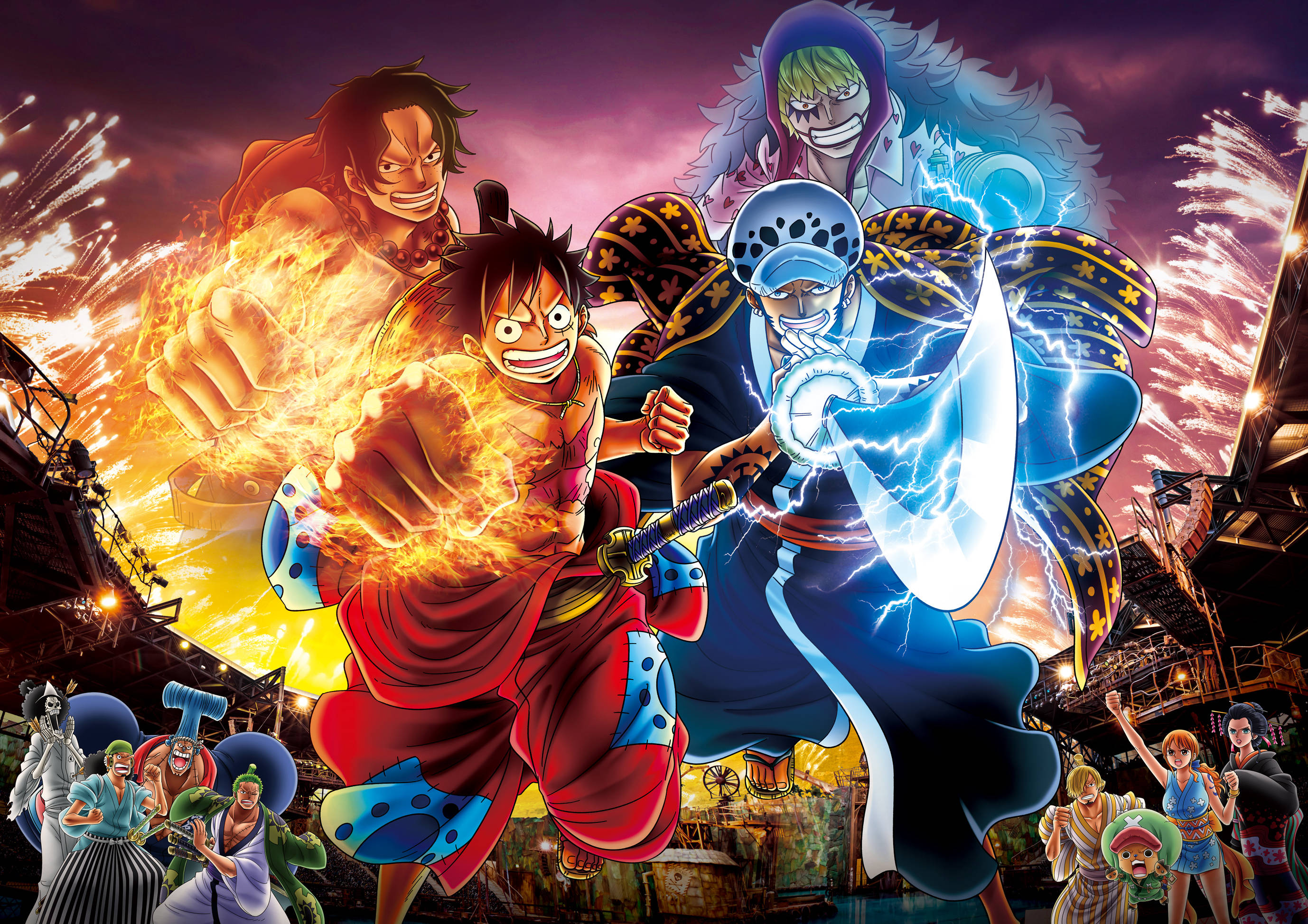 One Piece 4K Луффи и Трафальгар Обои