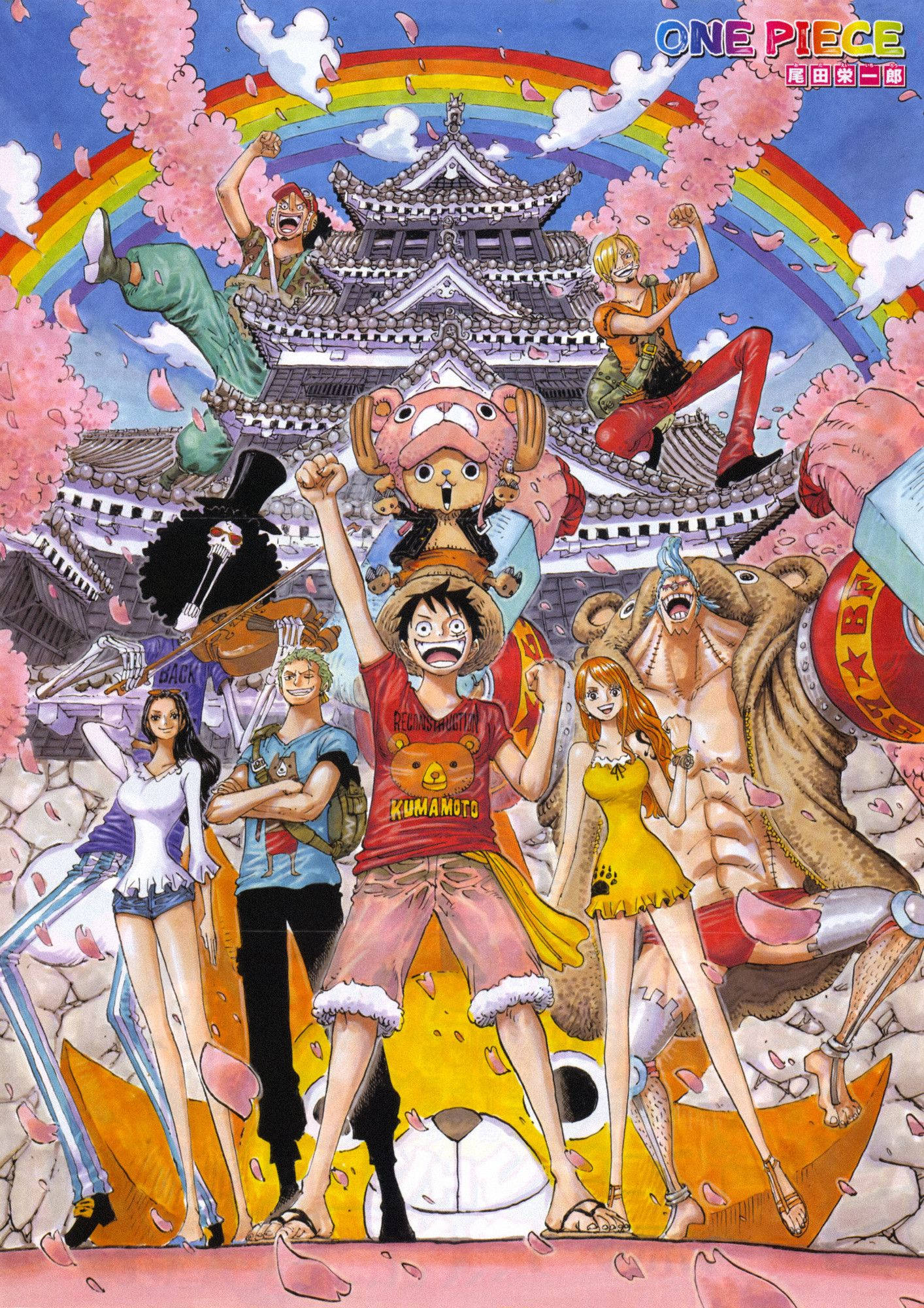 One Piece Телефон Пираты Соломенной Шляпы с Храмом Обои