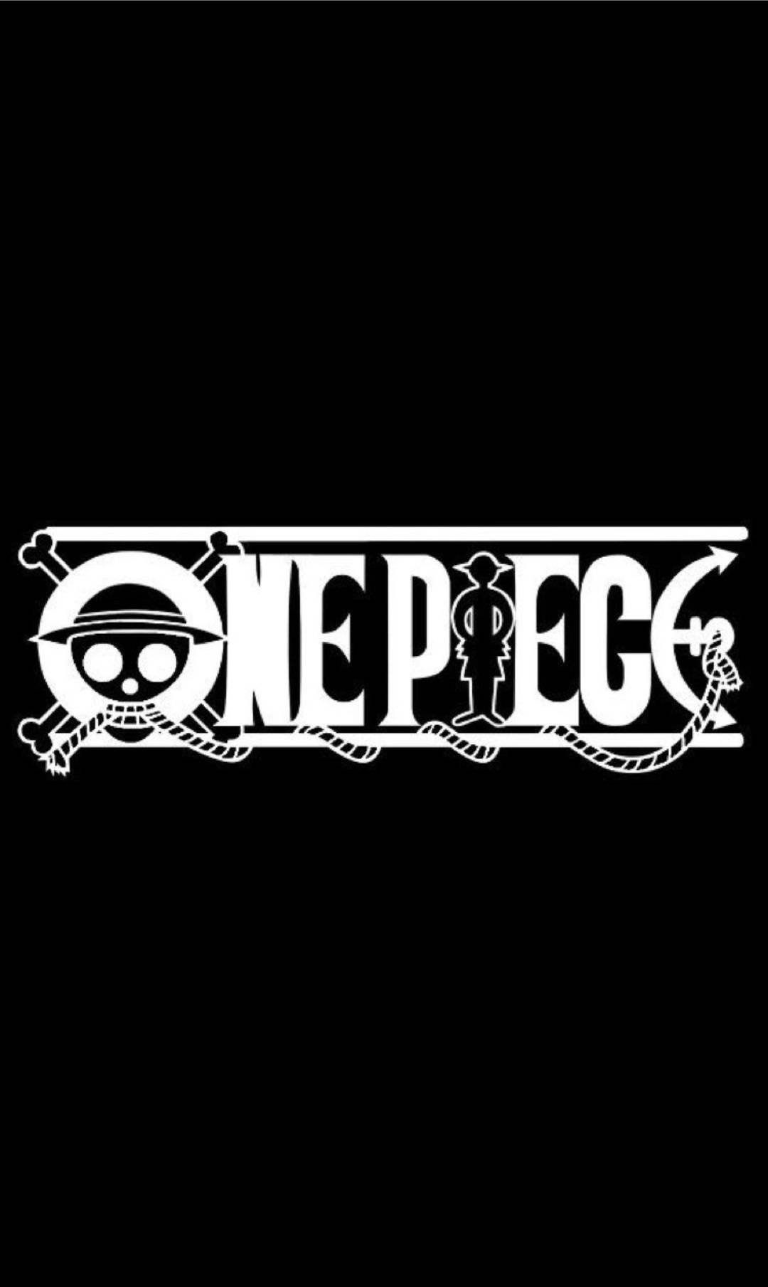 Черный фон с логотипом One Piece для телефона Обои