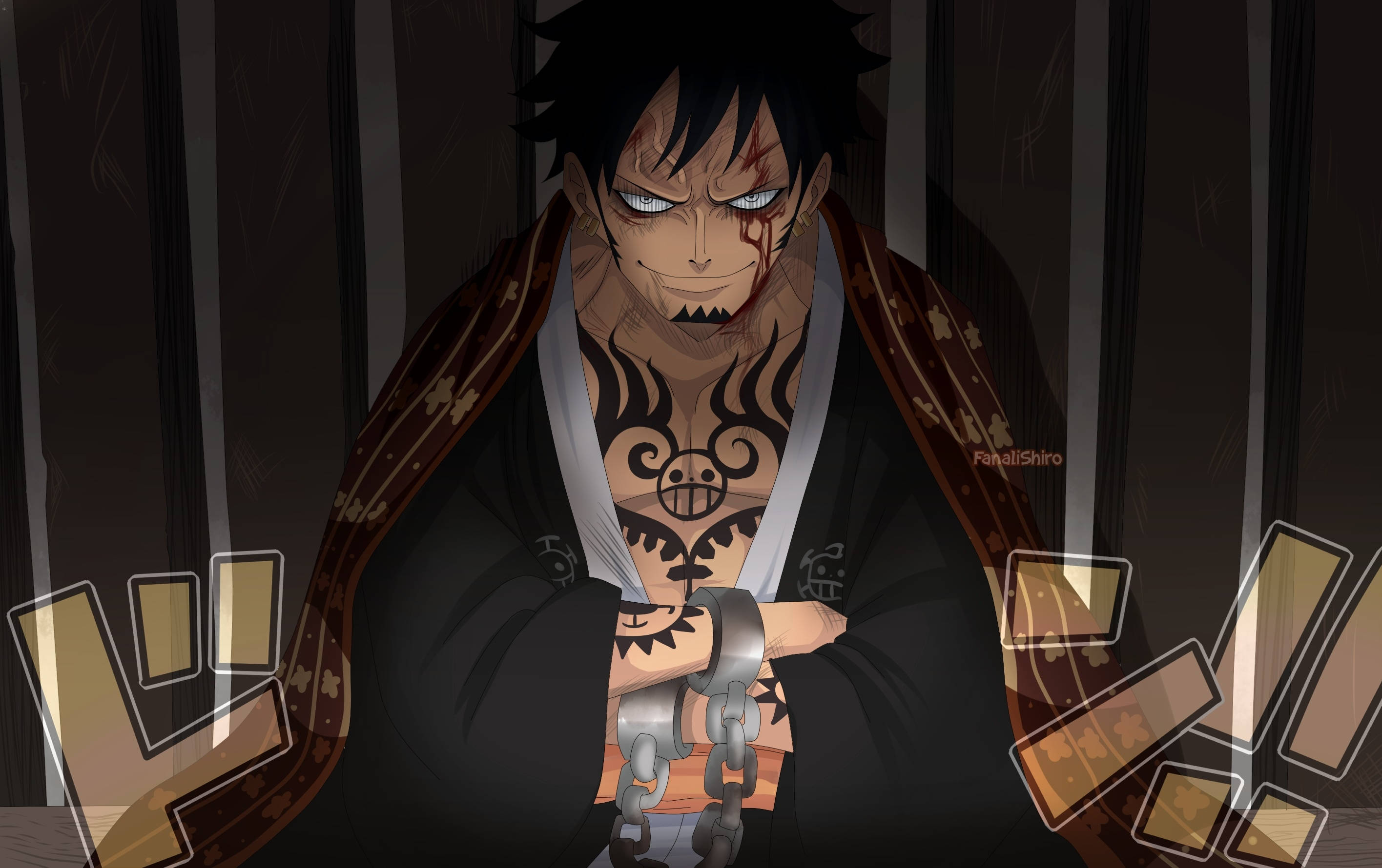 Трафальгар арт One Piece для рабочего стола Обои