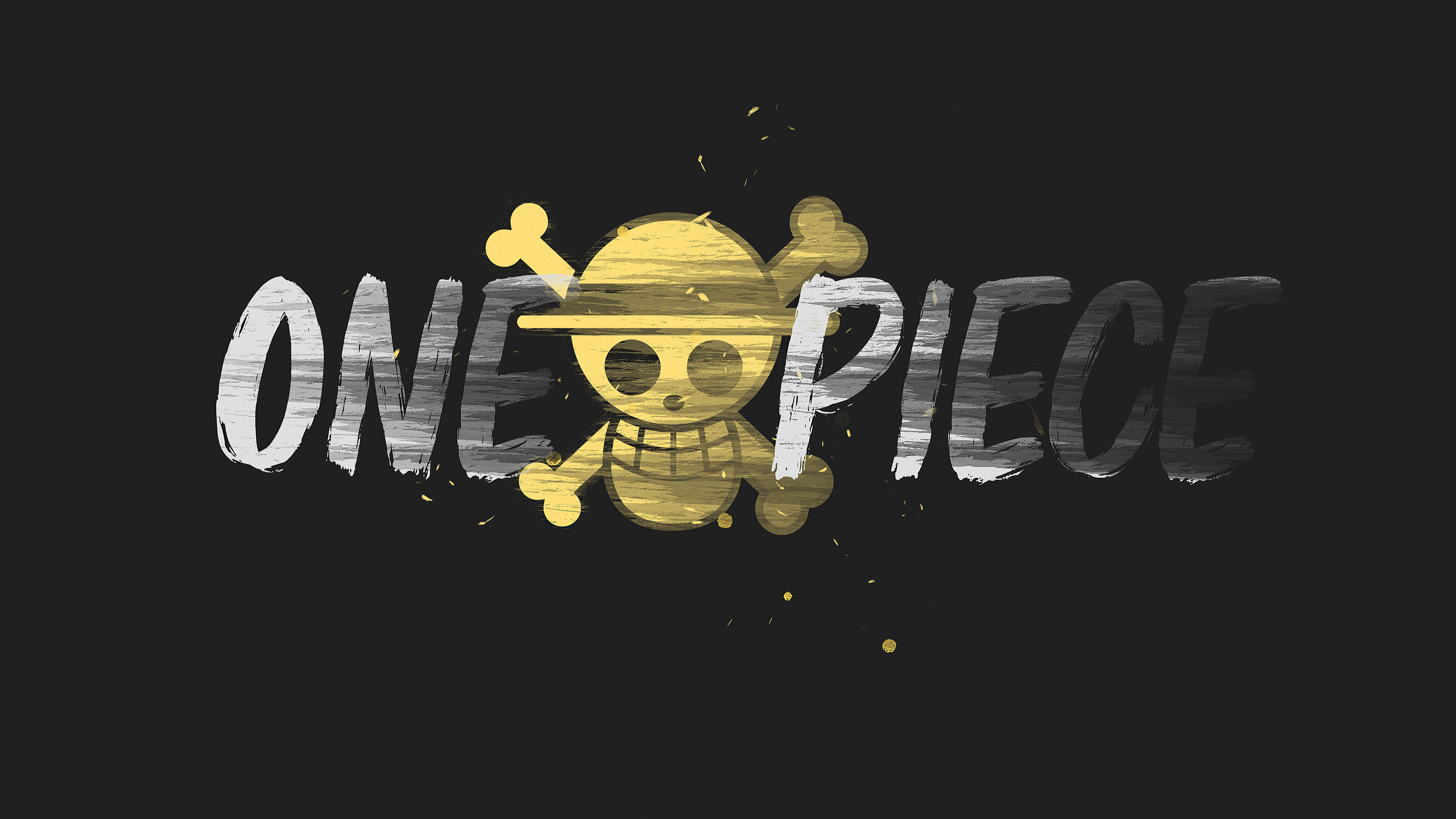 Золотой череп One Piece для рабочего стола Обои