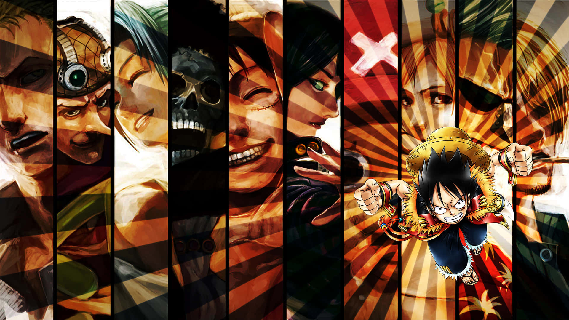 Персонажи аниме One Piece горизонтально Обои