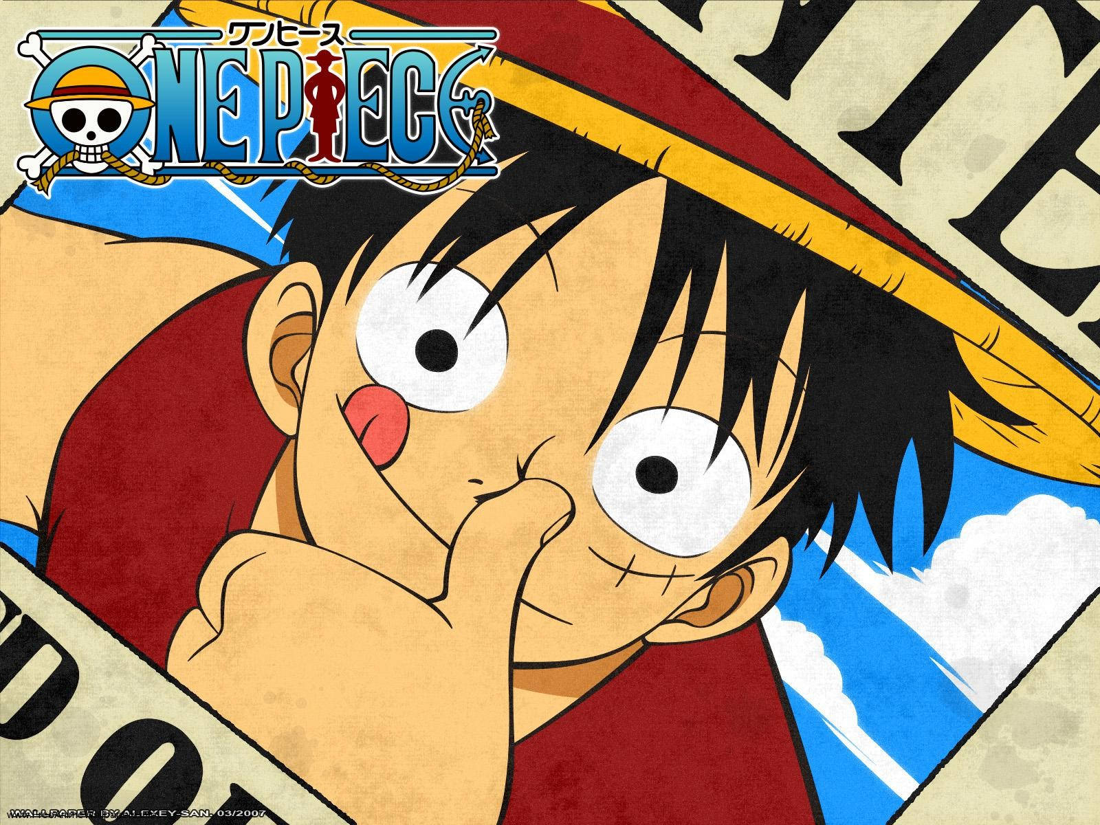 Постер с объявлением о розыске Луффи One Piece для рабочего стола Обои