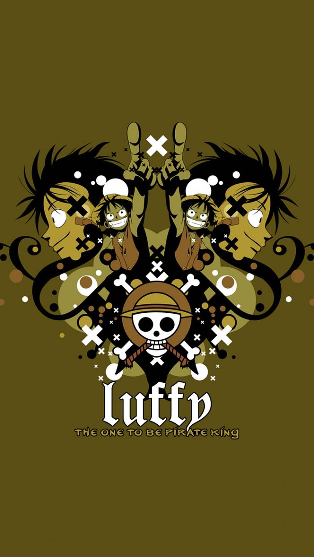 One Piece Луффи зеленый iPhone Обои