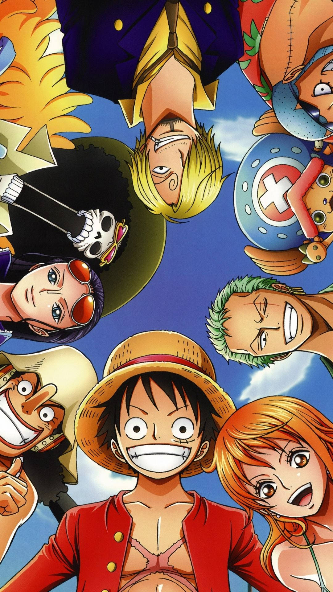 Персонажи One Piece на портрете для iPhone Обои