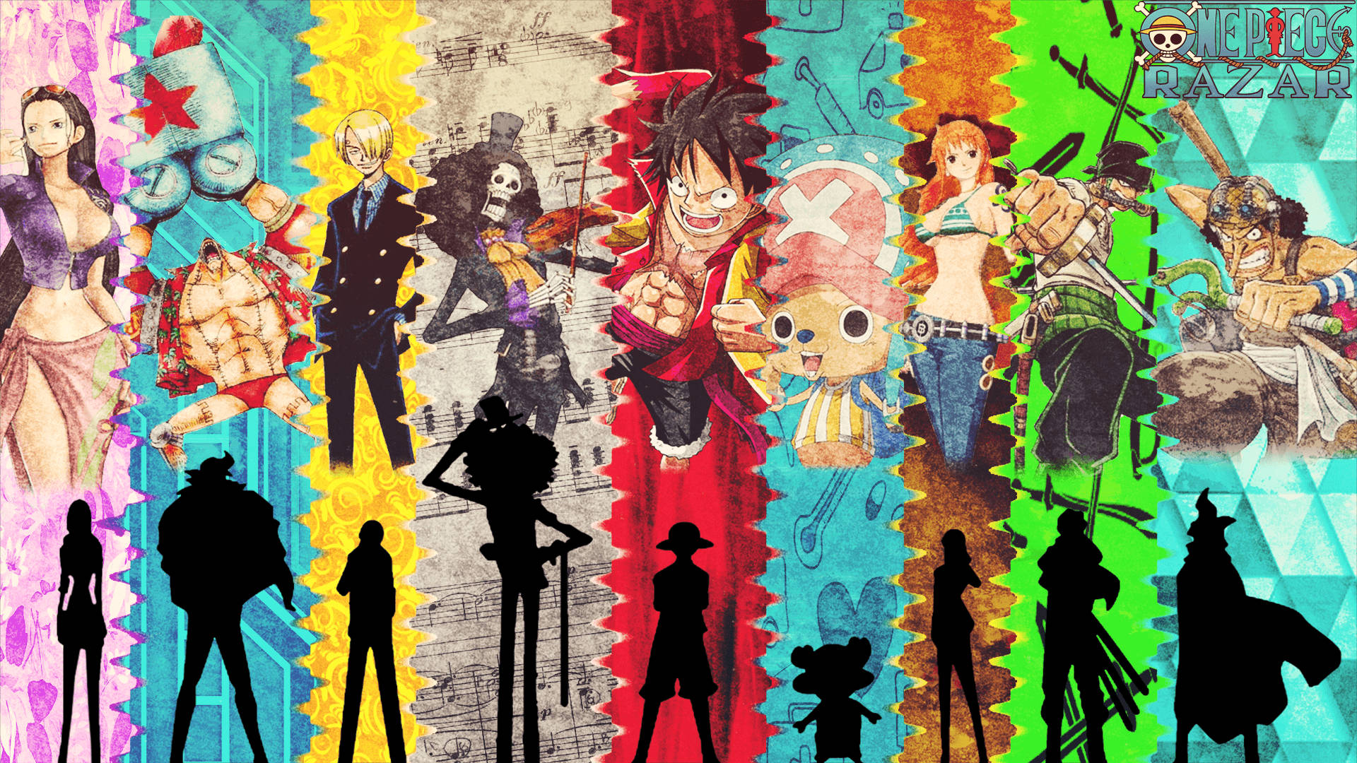 Красочное изображение любимого пирата Манки Д. Луффи из One Piece. Обои