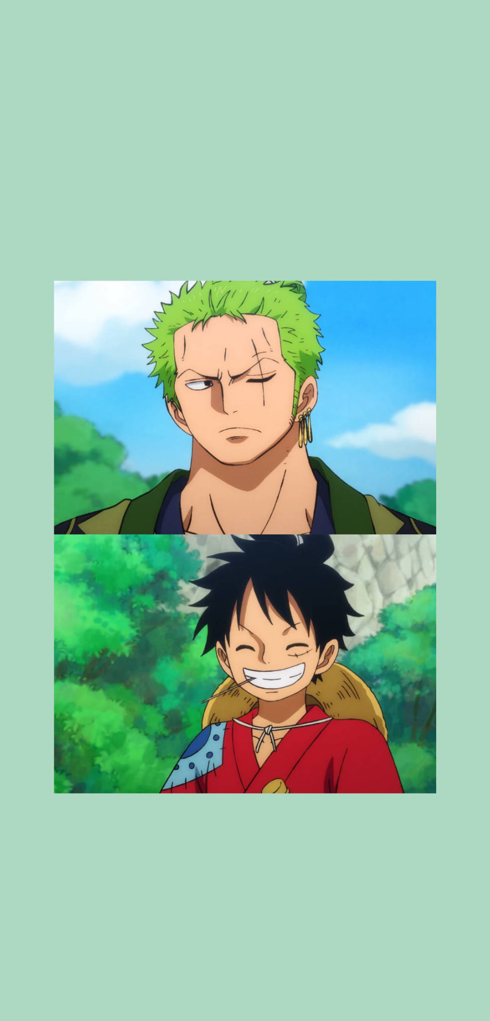 Луффи и Зоро дуэт тандем One Piece мобильный Обои