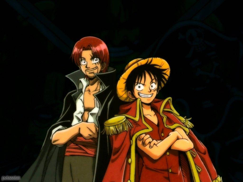 Луффи и Шанкс бок о бок One Piece Обои