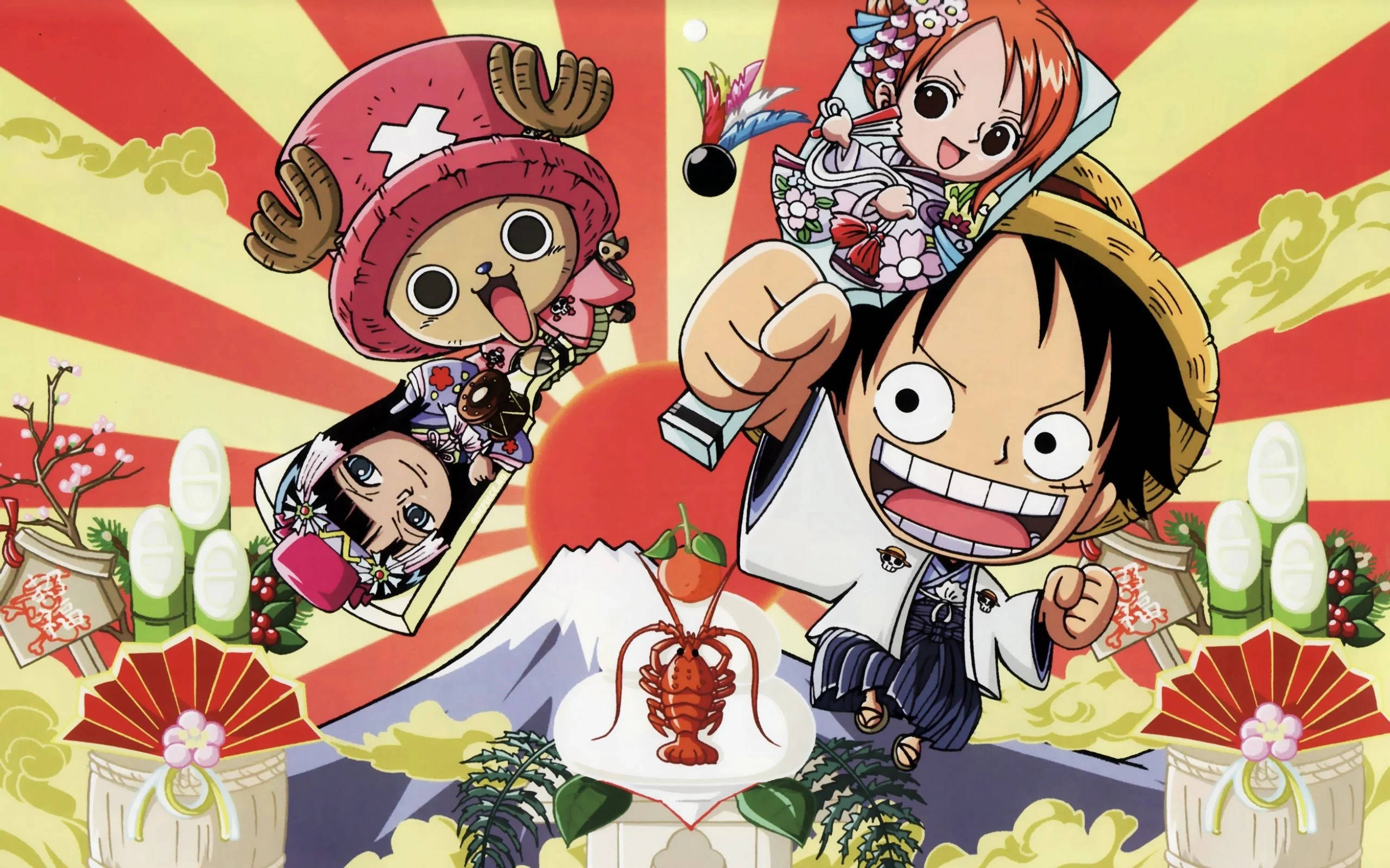 Забавный арт по аниме One Piece Обои