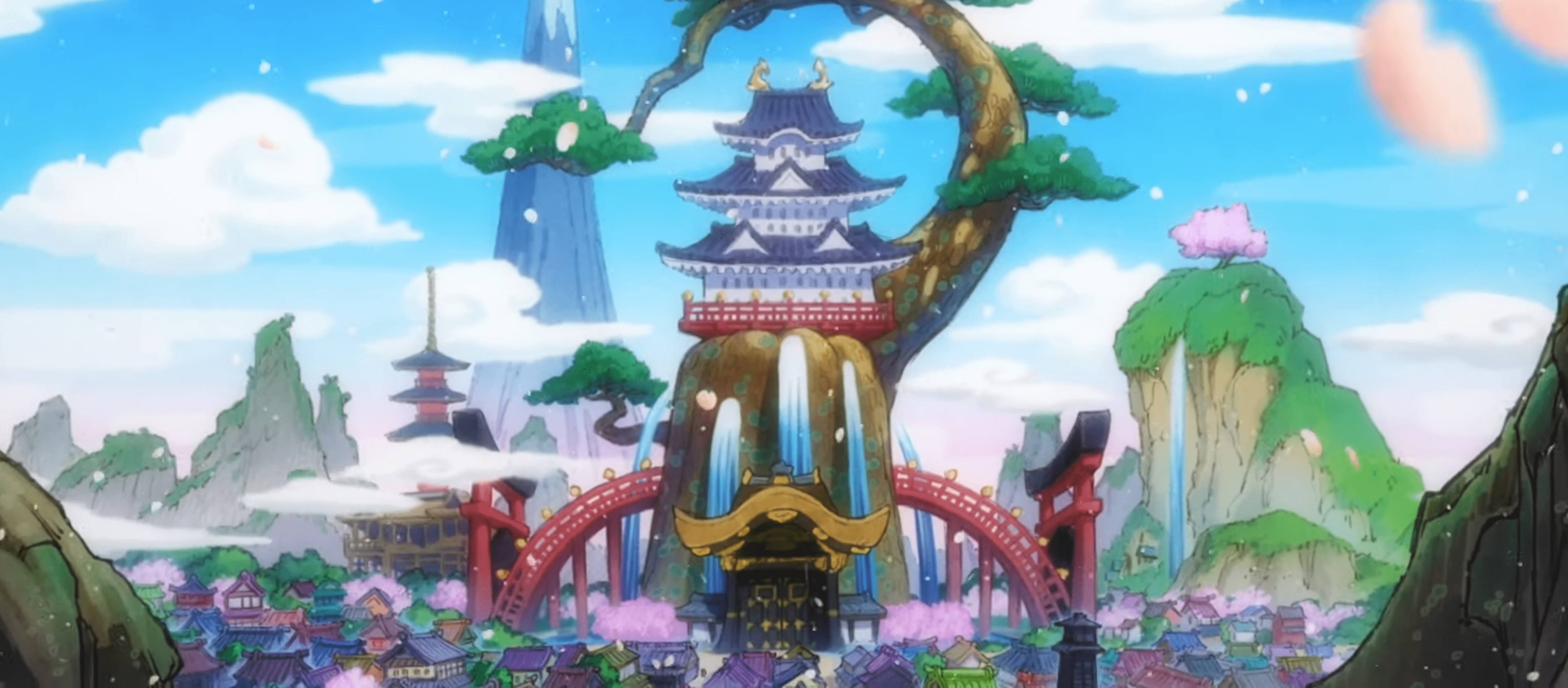 One Piece Вано 4K Храм Днем Обои