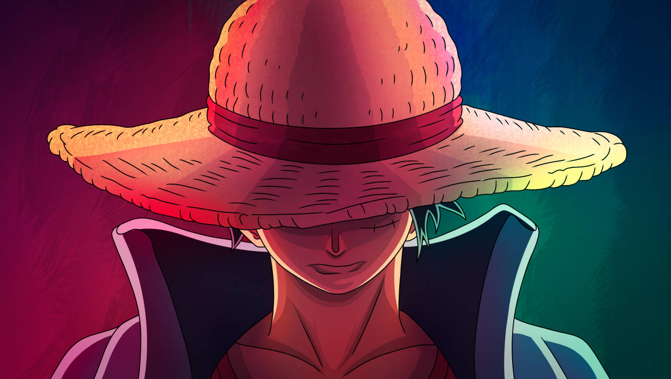 One Piece рабочий стол красный синий градиент Обои