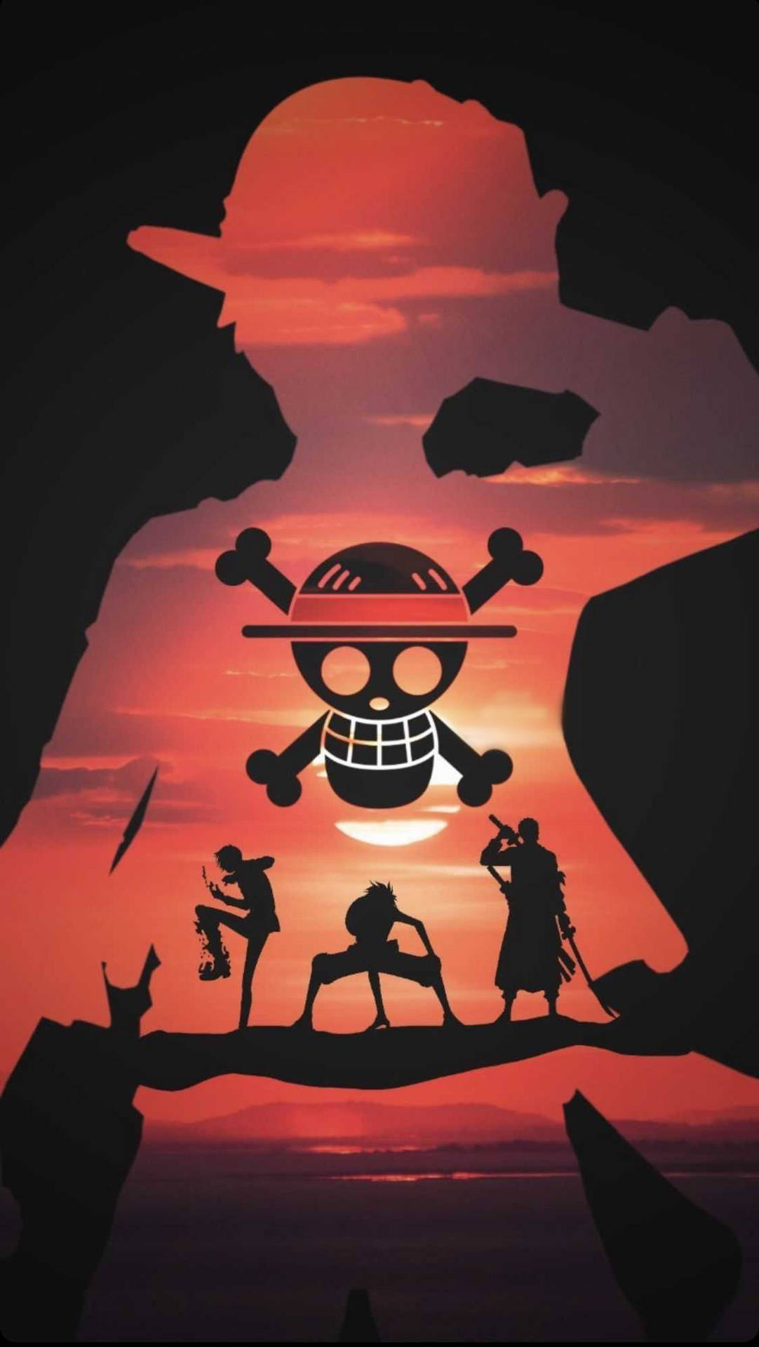 Обои One Piece силуэт iPhone