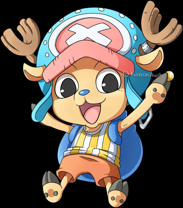 One Piece Тони Тони Чоппер в радостной позе Обои