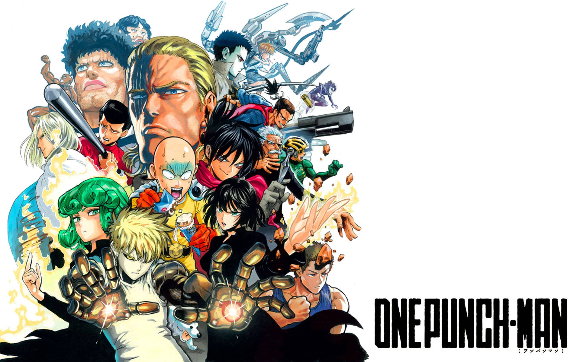 Безумный смешной аниме-постер One Punch Man Обои