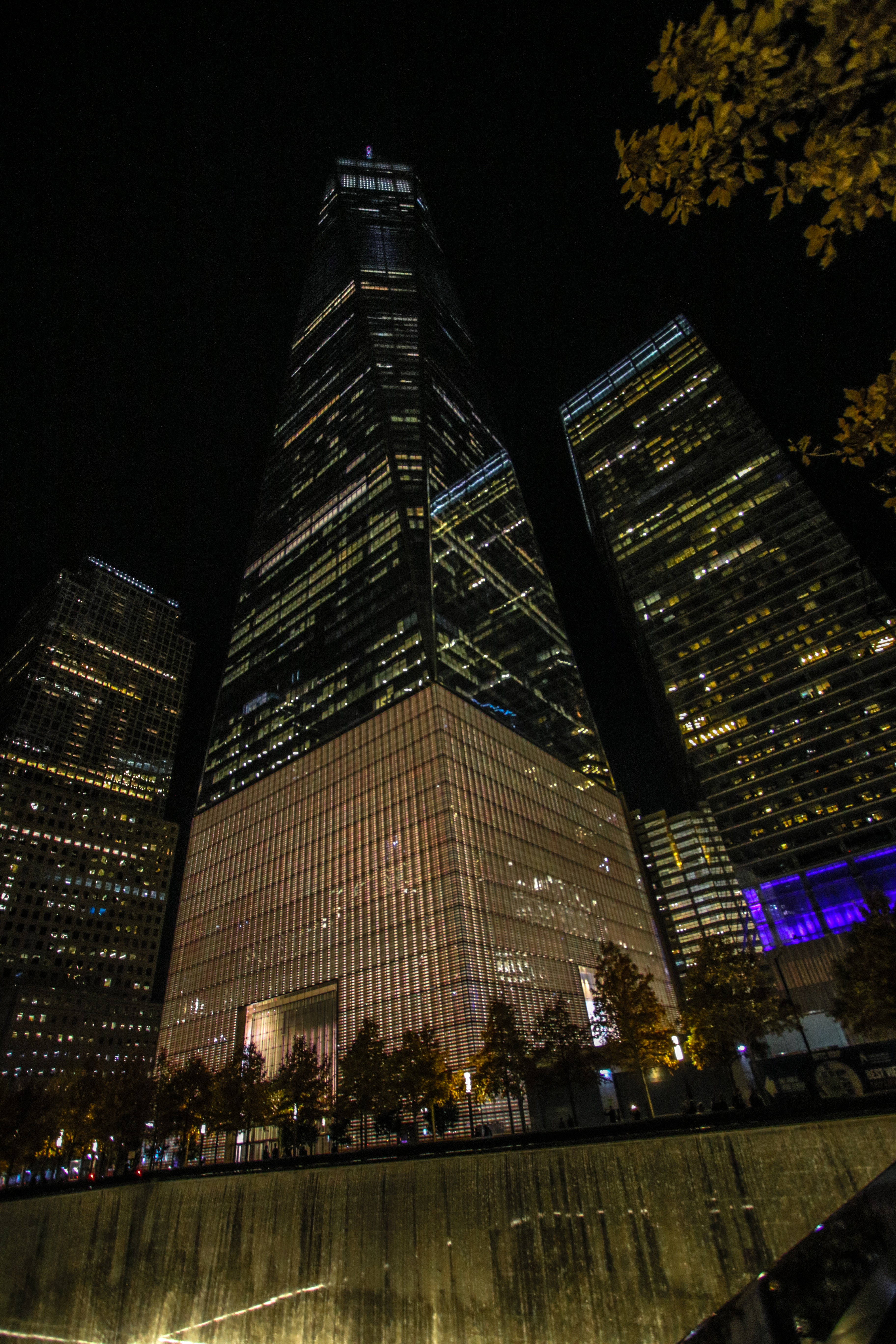 One World Trade Center Нью-Йорк Ночь iPhone Обои