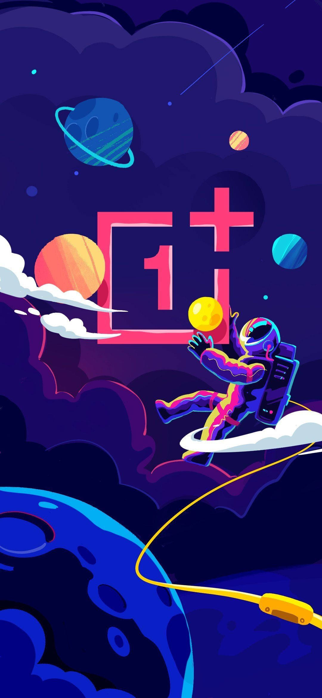 Космос с логотипом OnePlus 9R Обои