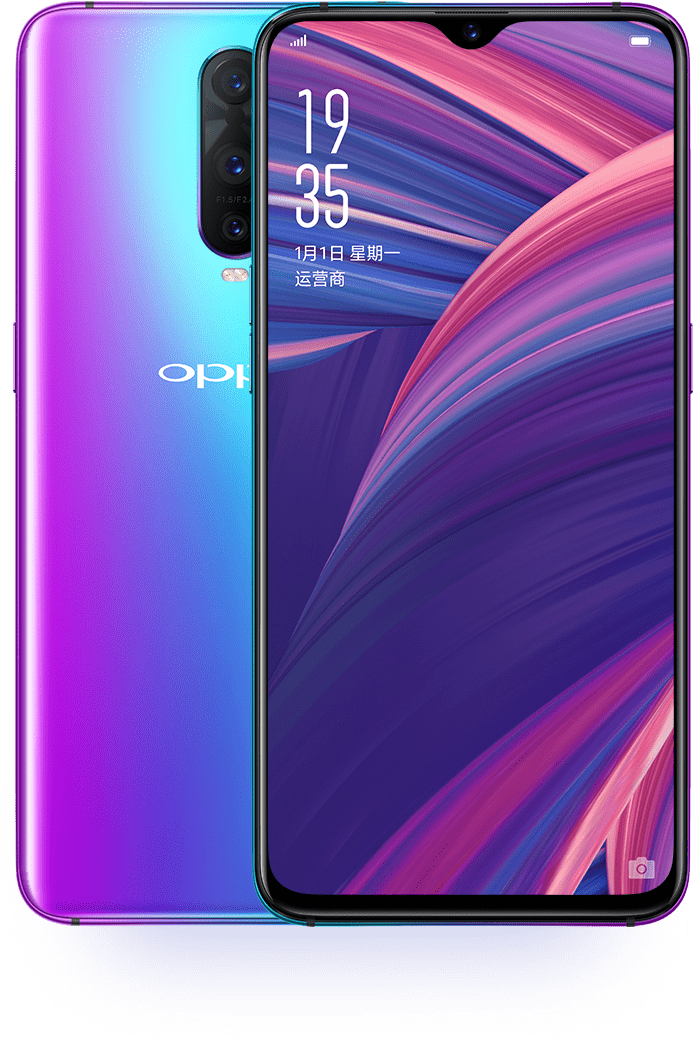 Смартфон Oppo с фиолетовым градиентом Обои
