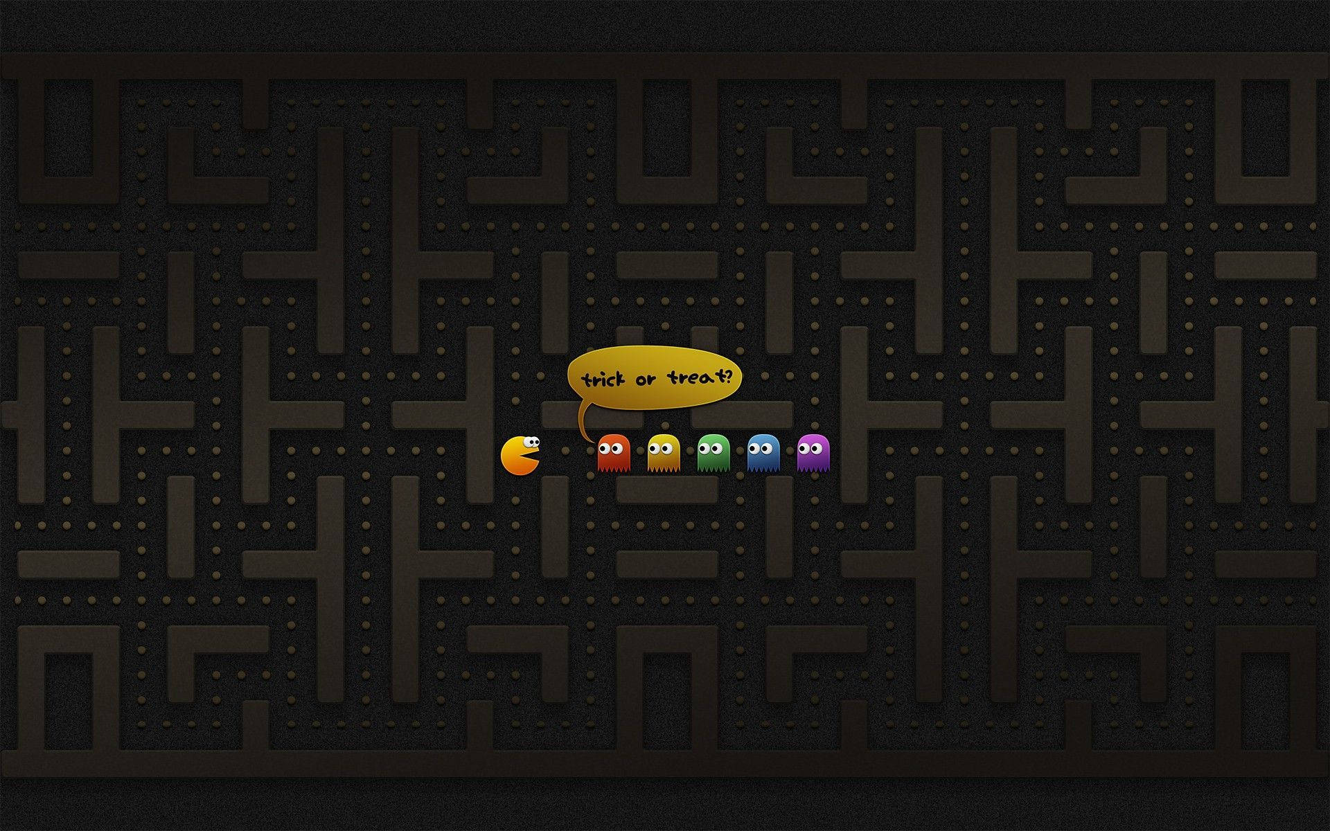 Pacman Хэллоуин ноутбук промо Обои