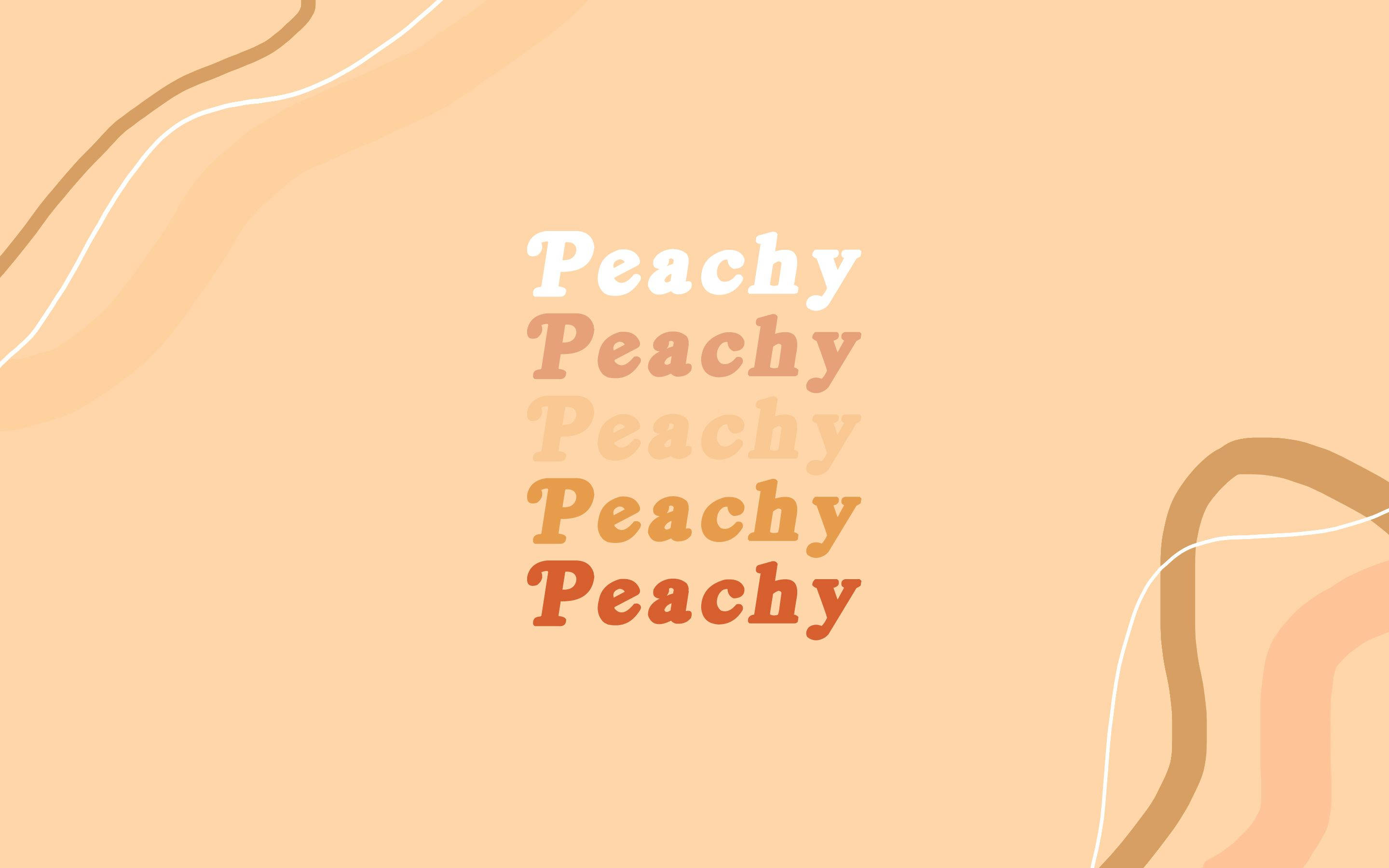 Светло-коричневый эстетичный плакат с надписью Peachy Обои