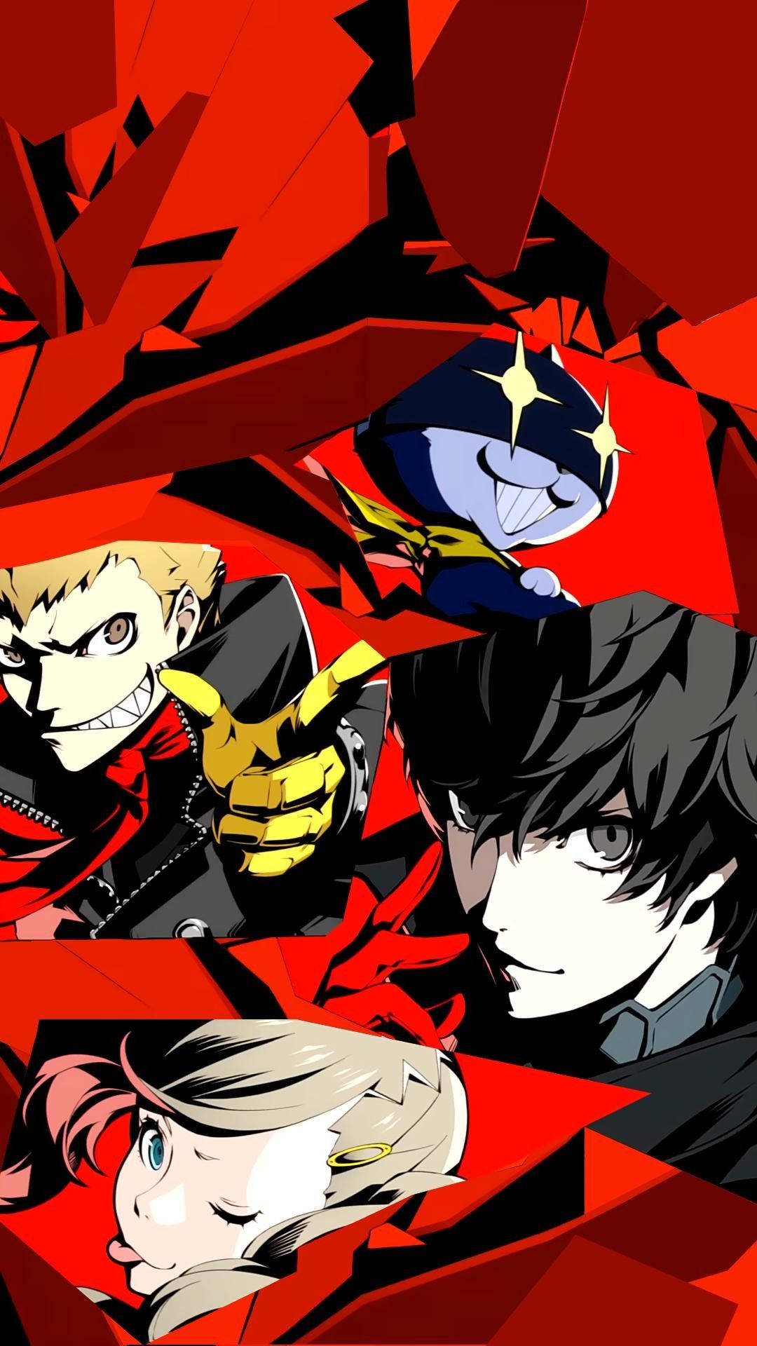 Коллаж персонажей Persona 5 на телефоне Обои