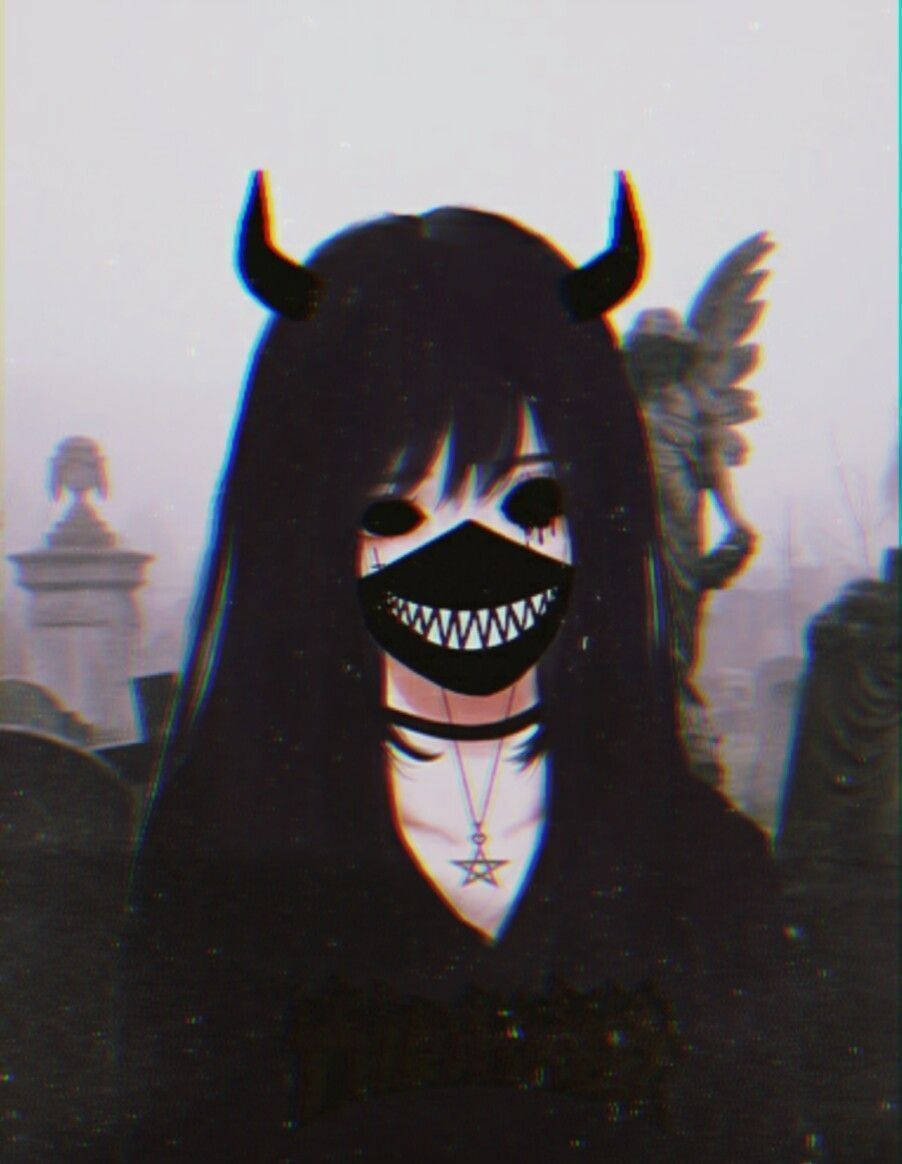 Милый аниме PFP готическая девушка Обои