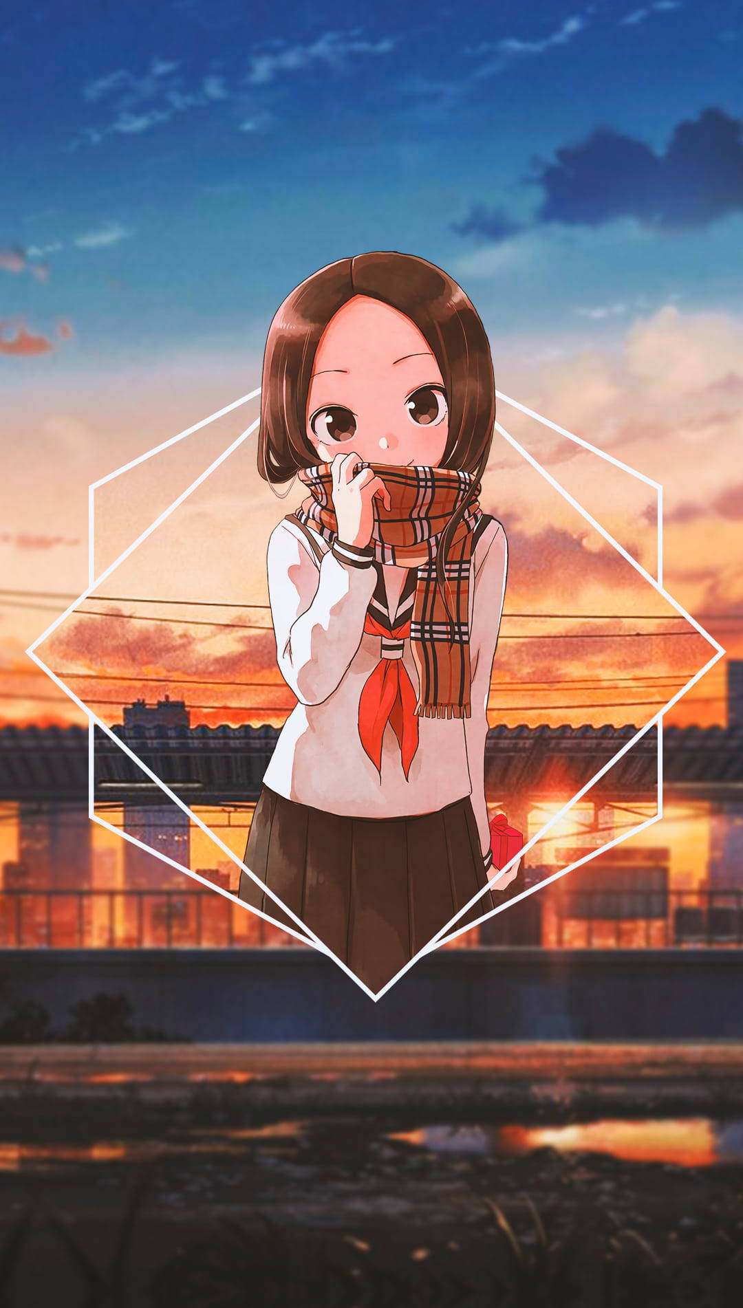 Крутая аниме-девушка PFP Karakai Jōzu Обои