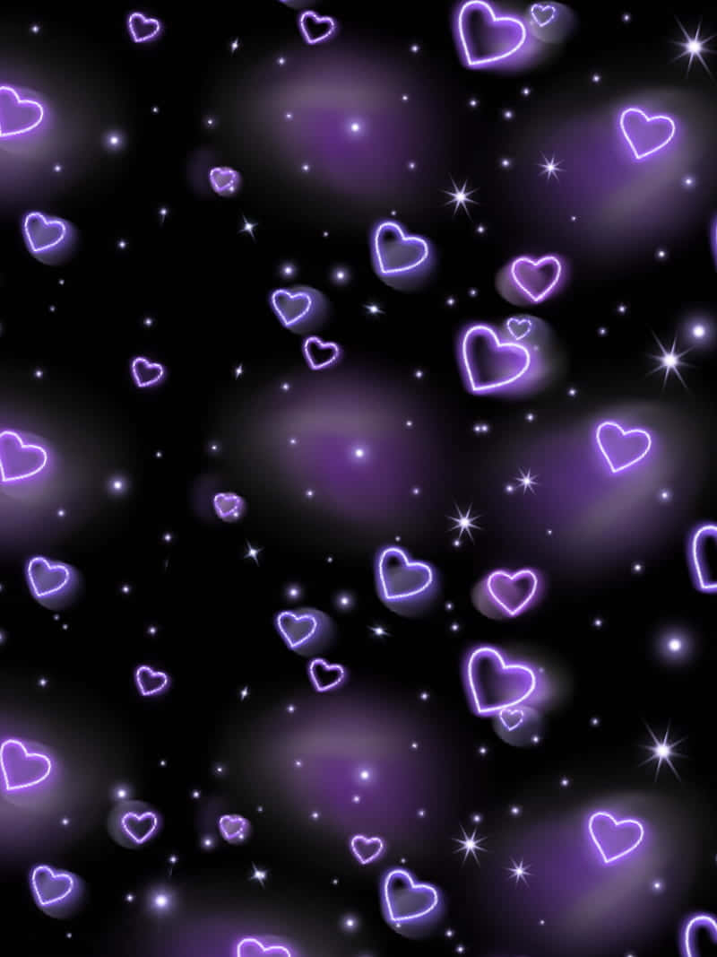 Дождь из фиолетовых сердец PFP Обои