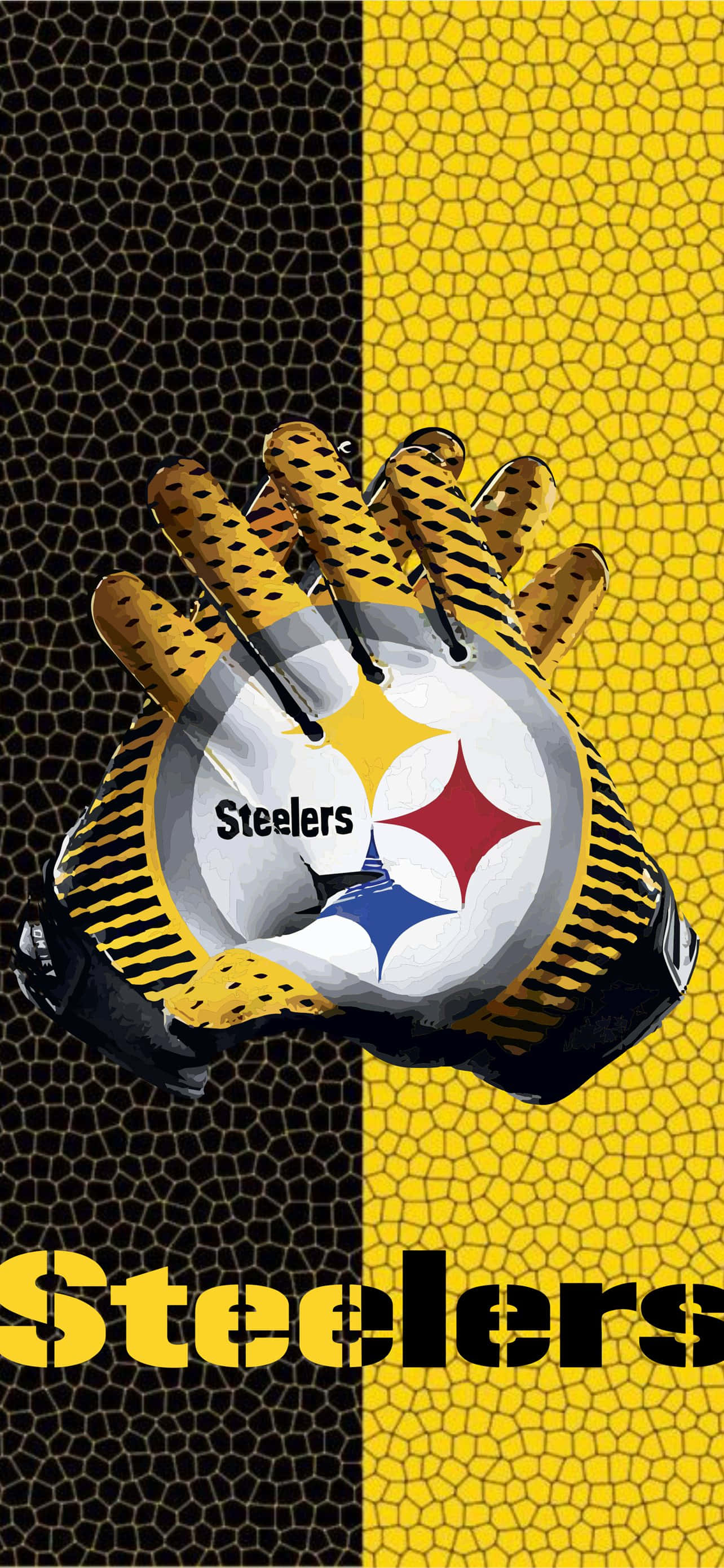 Логотип Pittsburgh Steelers на перчатках Обои