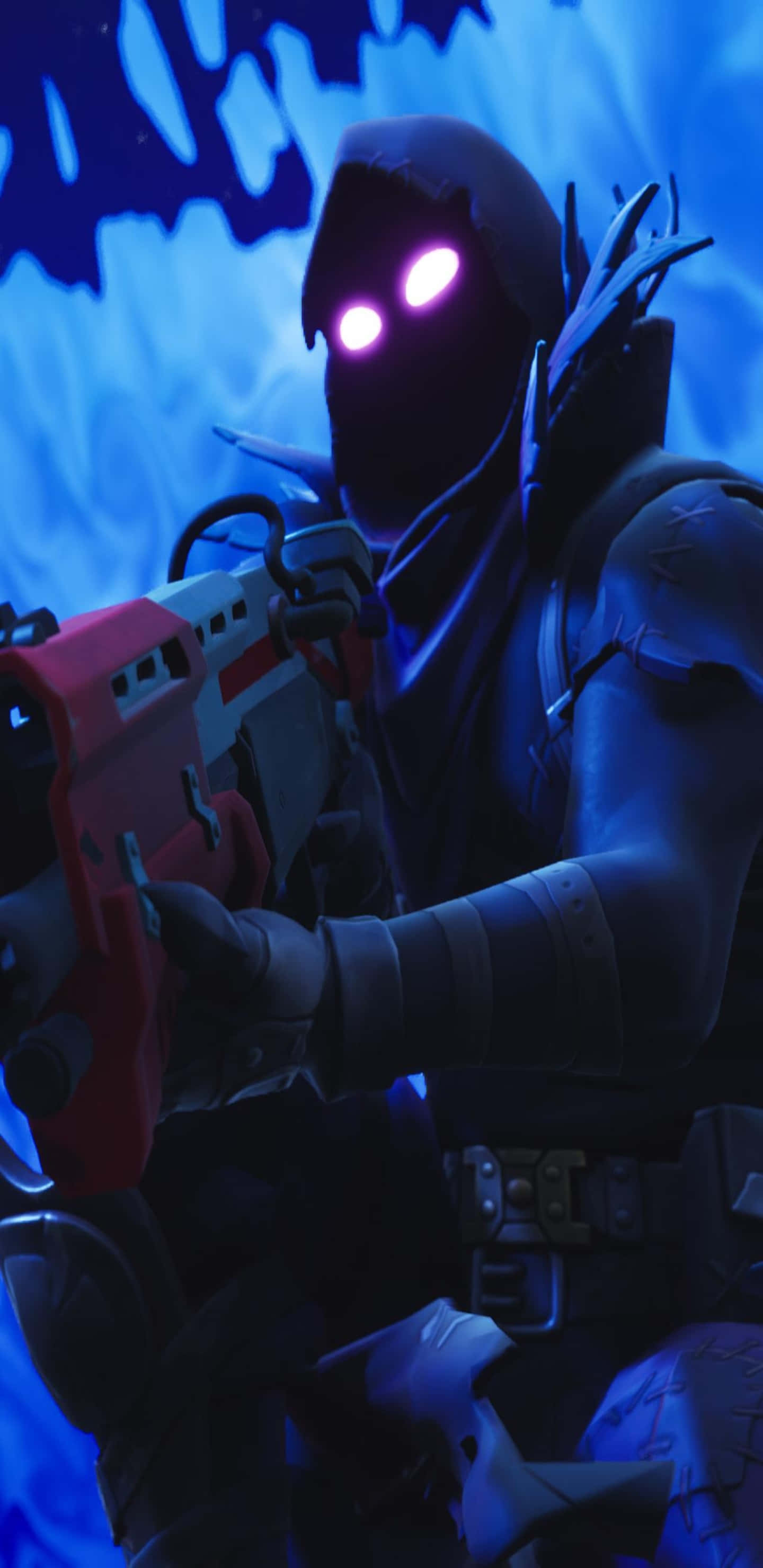 Pixel 3XL Ворон Fortnite Battle Royale Синяя Эстетика Фон Обои