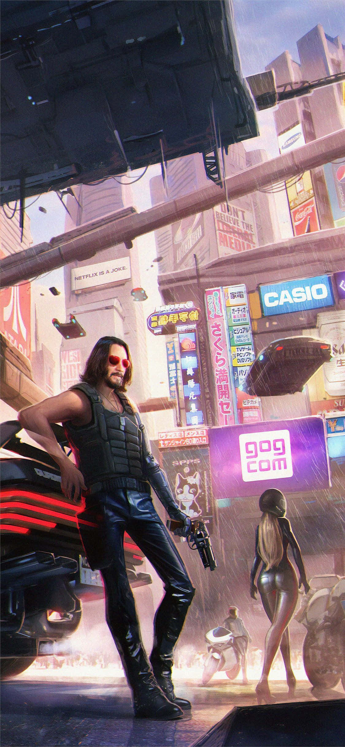 Pixel 3XL в стиле Cyberpunk 2077 Обои